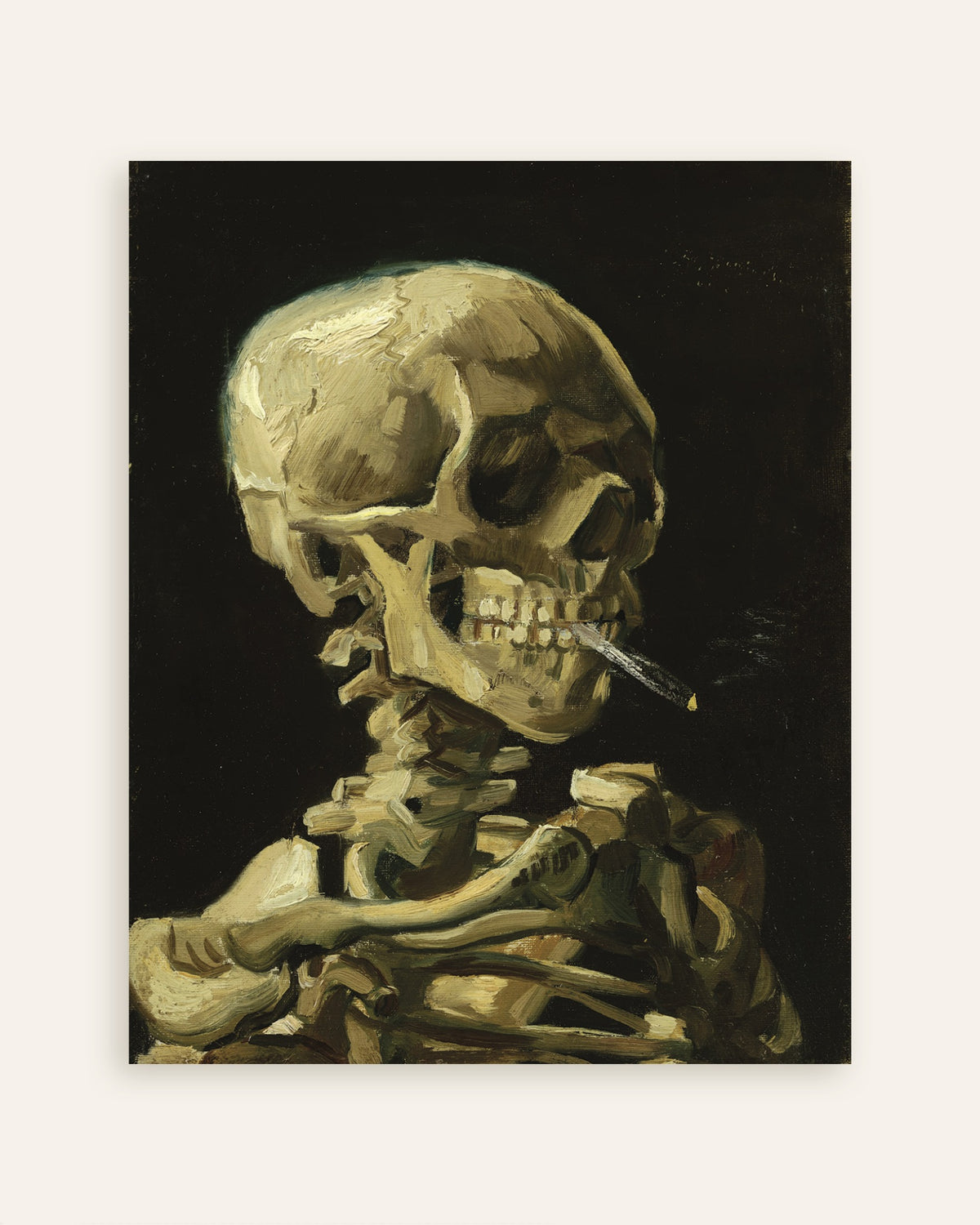 Poster von Skelett mit brennender Zigarette (1886) von Vincent van Gogh, Miniaturansicht