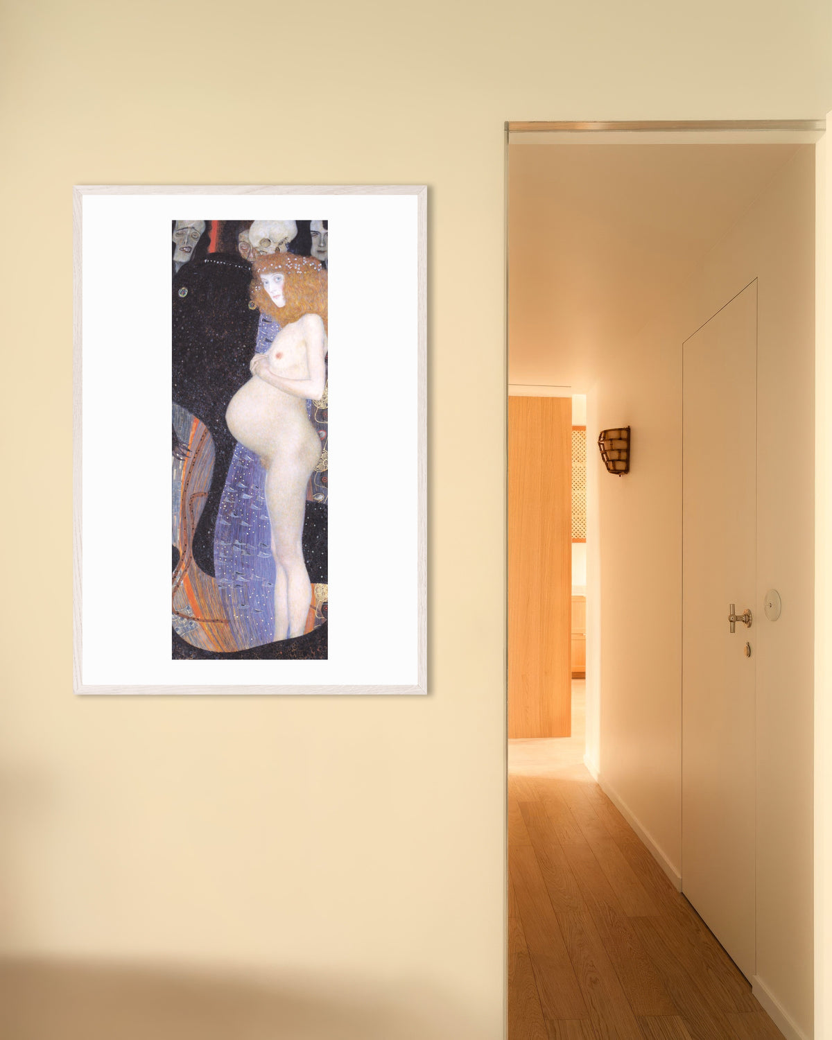 Poster La speranza I (1903) di Gustav Klimt con cornice in legno bianco