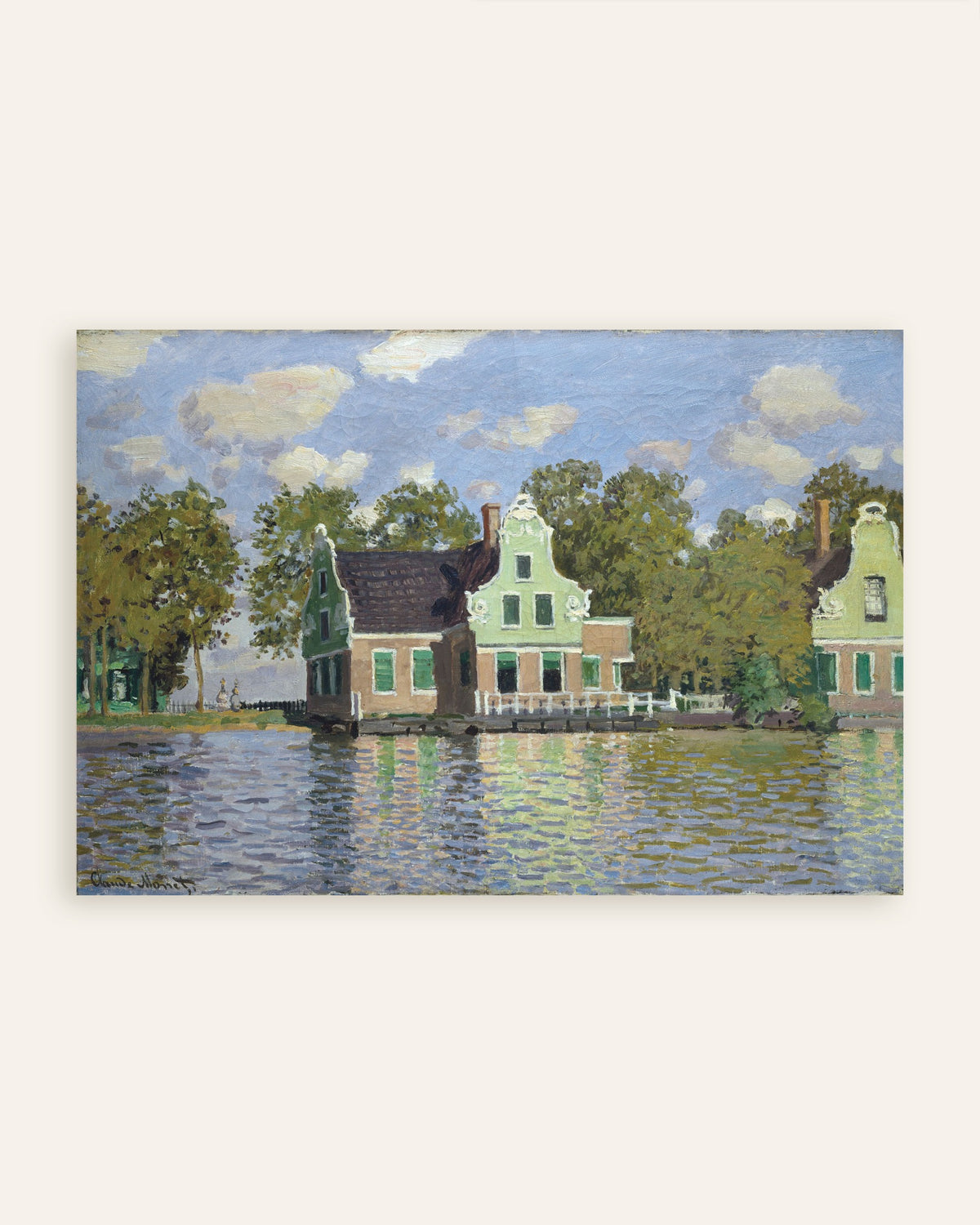 Poster Häuser am Ufer der Zaan (1871) von Claude Monet, Vorschaubild