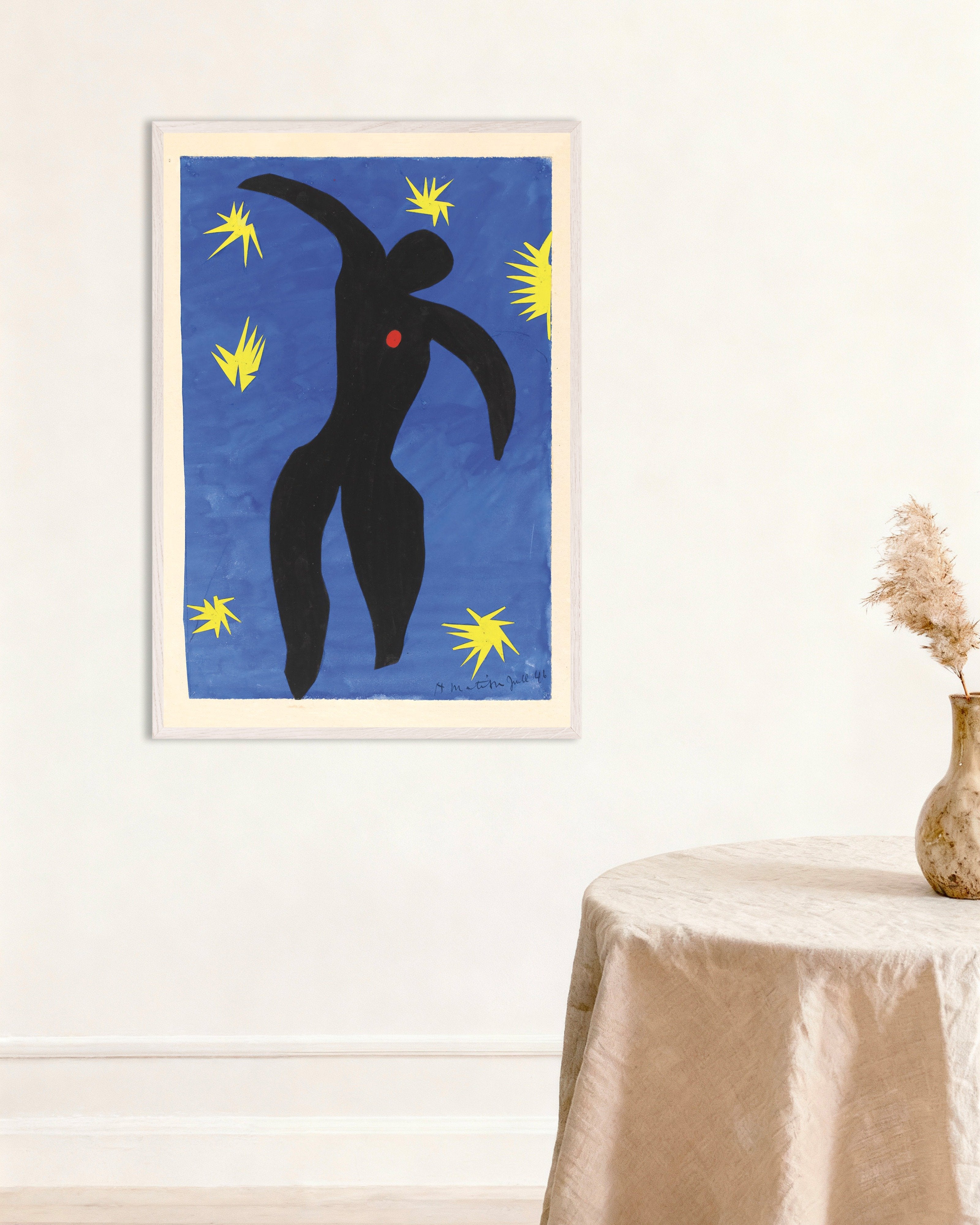 Poster of Icarus (from Jazz) (1947) by Henri Matisse - Poster, with white wooden frame
