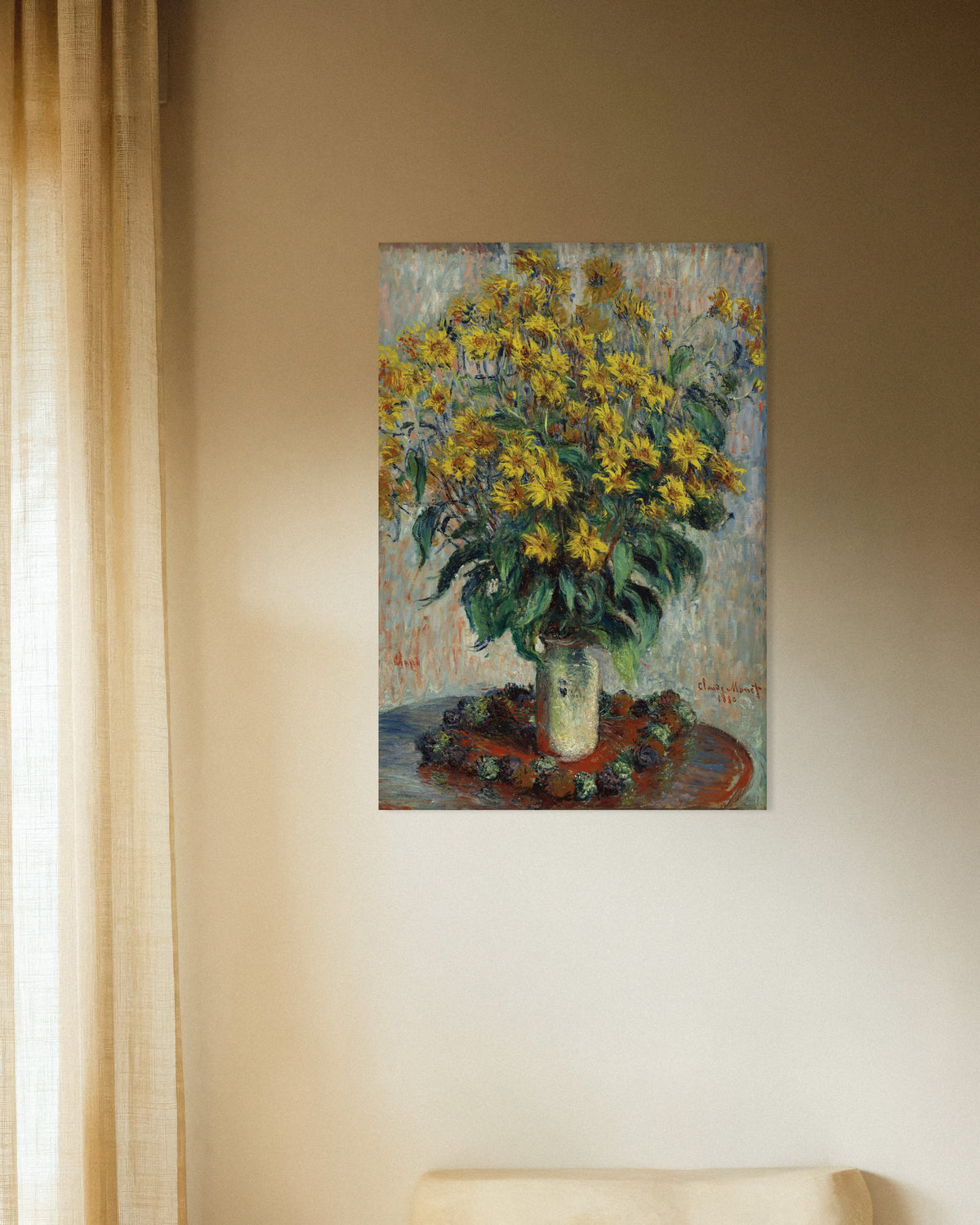 Affiche Fleurs de topinambours (1880) de Claude Monet