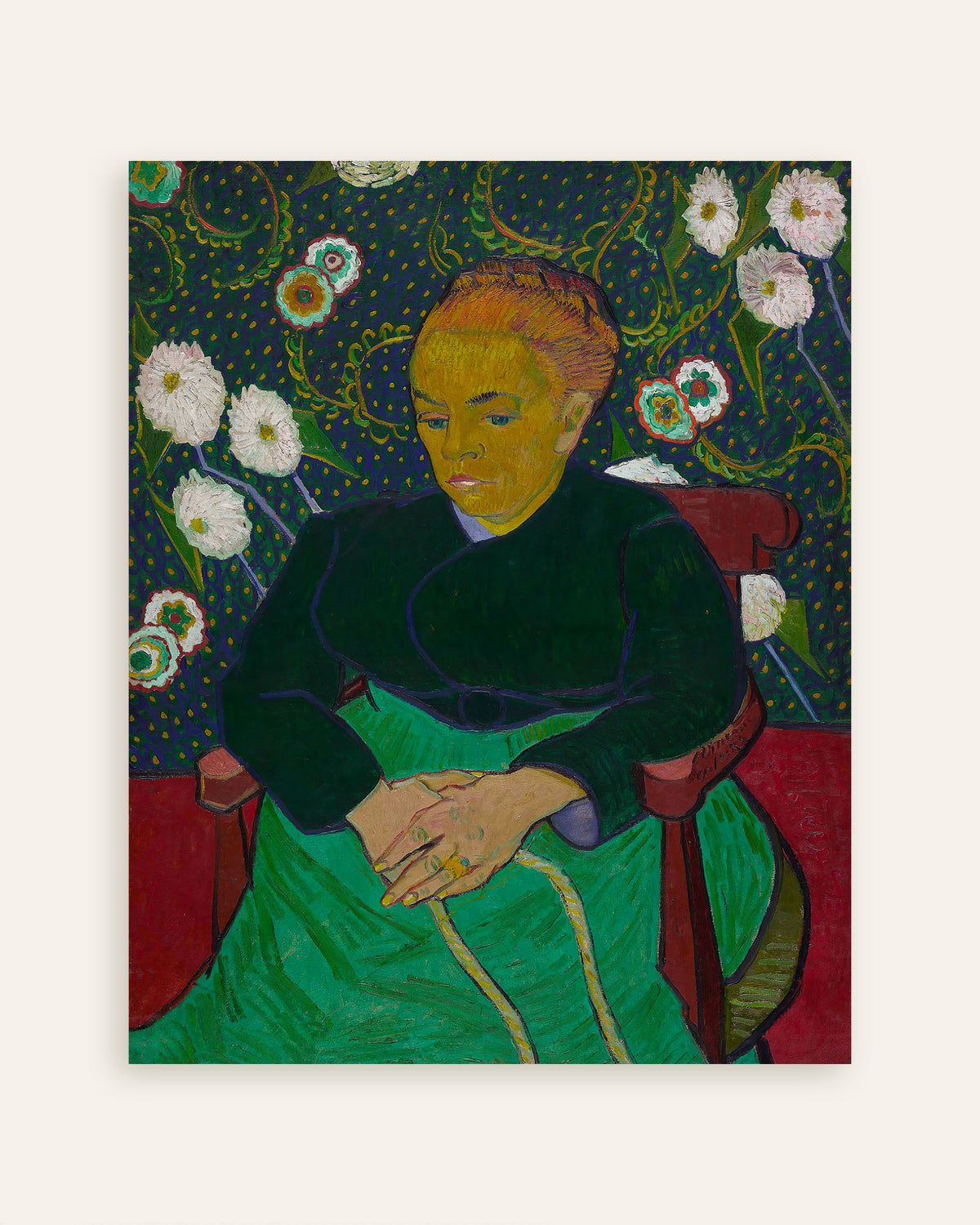 Miniaturansicht eines Posters von La Berceuse, Madame Roulin wiegt die Wiege (1889) von Vincent van Gogh