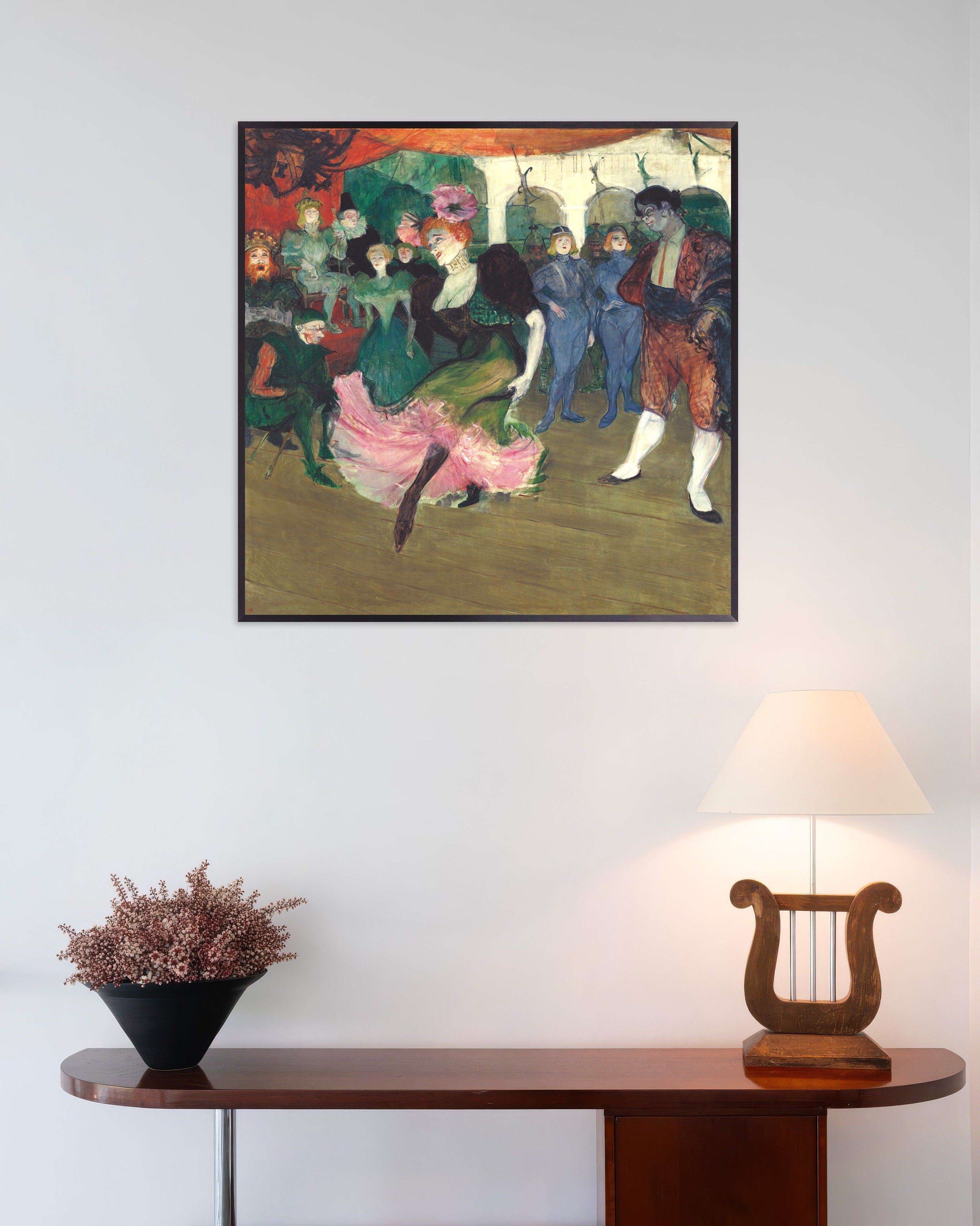 Poster of Marcelle Lender dancing the Bolero in Chilpéric (1895-1896) by Henri de Toulouse-Lautrec, with metal frame