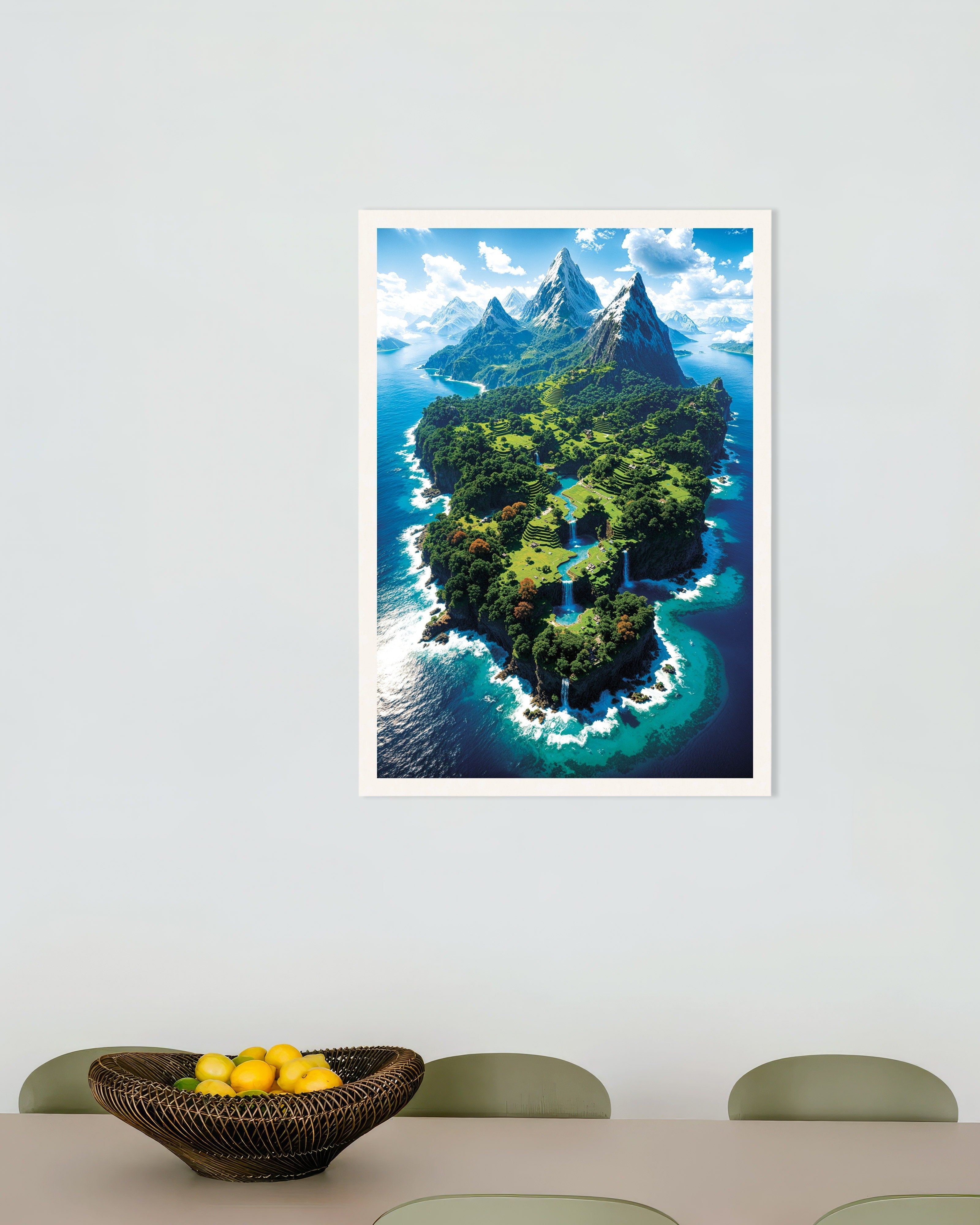 Poster of Minecraft, beautiful island from above - Poster