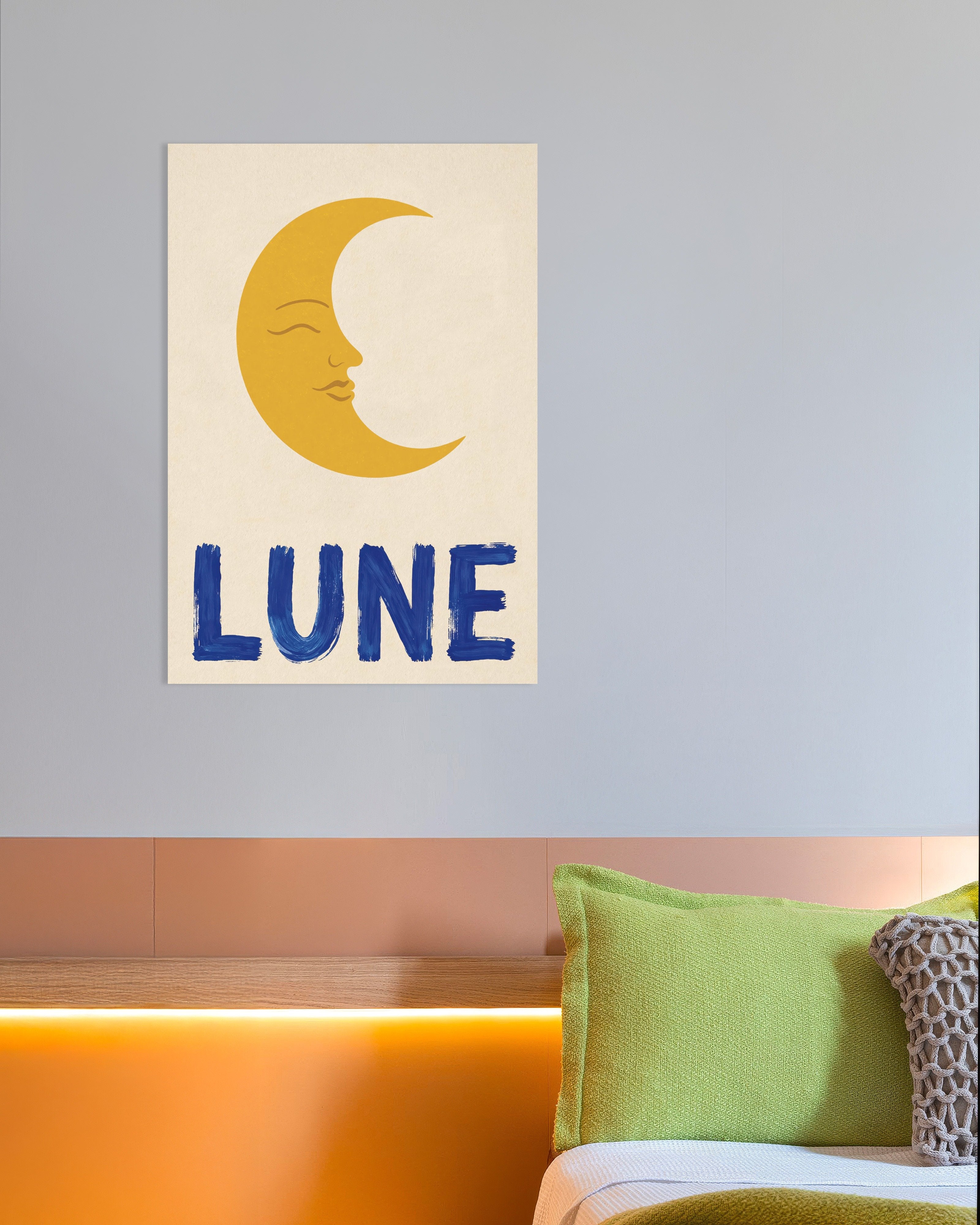 Poster of Moon poster - Calm French-inspired wall art
