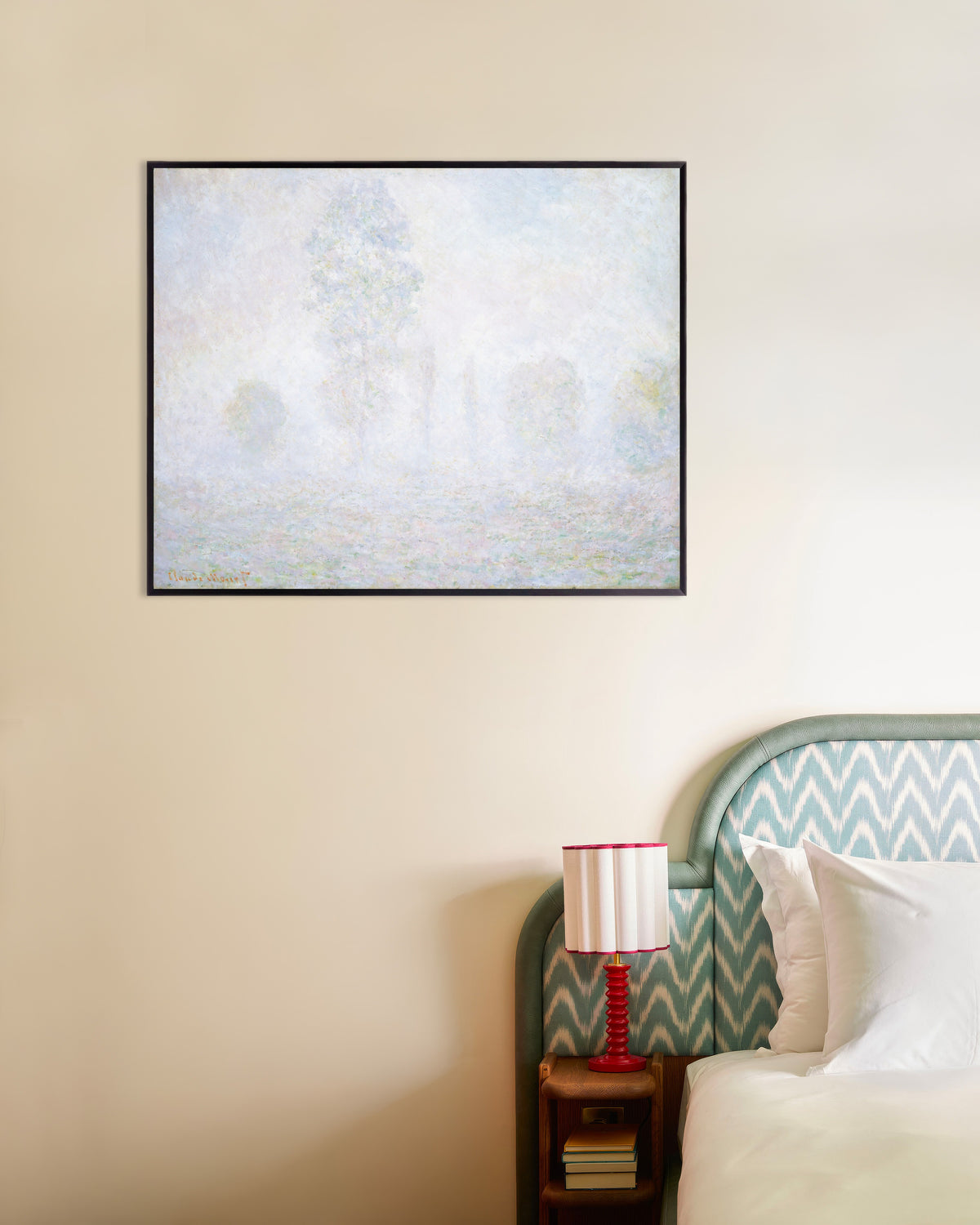 Affiche Brume matinale (1888) de Claude Monet, avec un cadre en métal