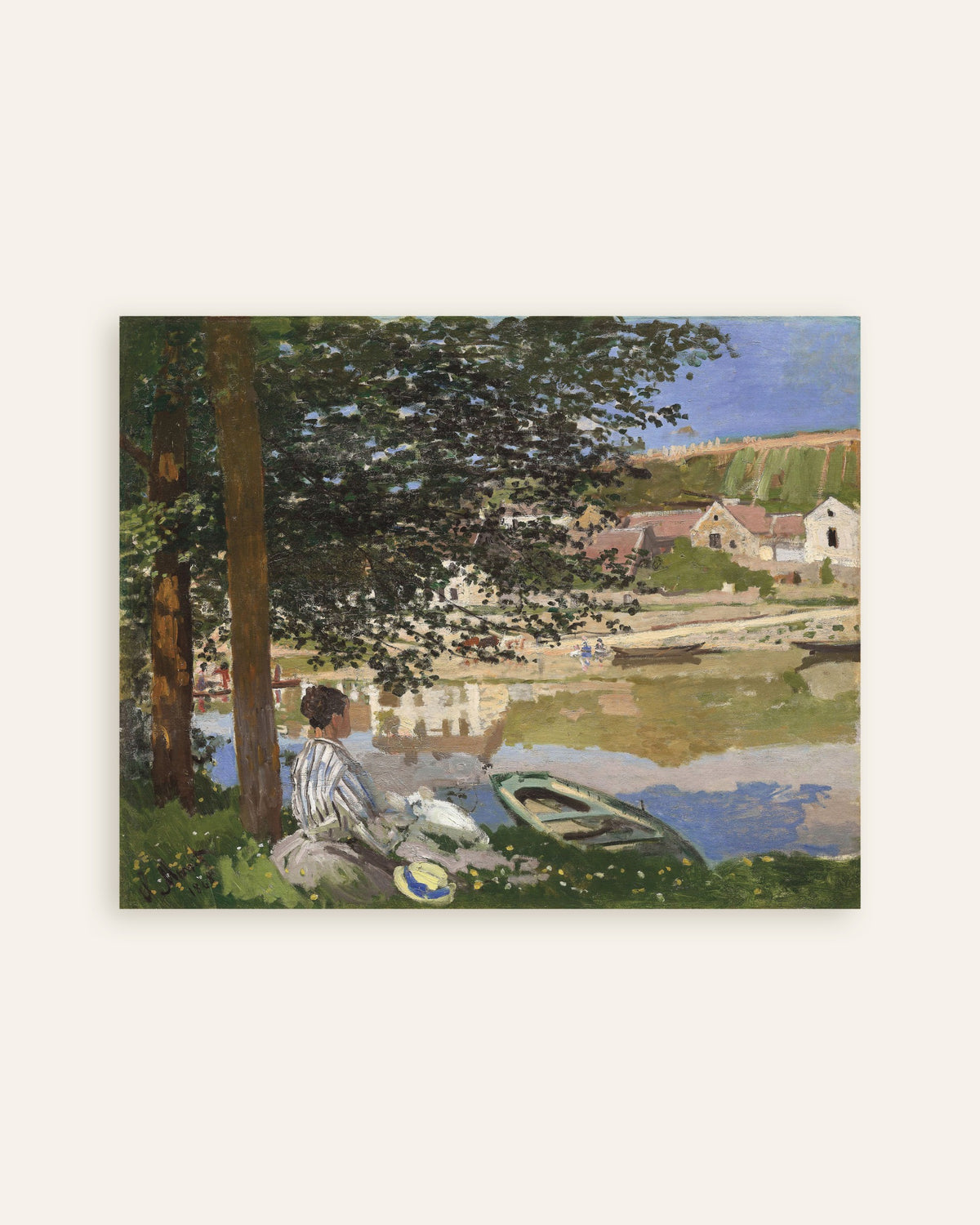 Affiche Au bord de l'eau, Bennecourt (1868) de Claude Monet, miniature