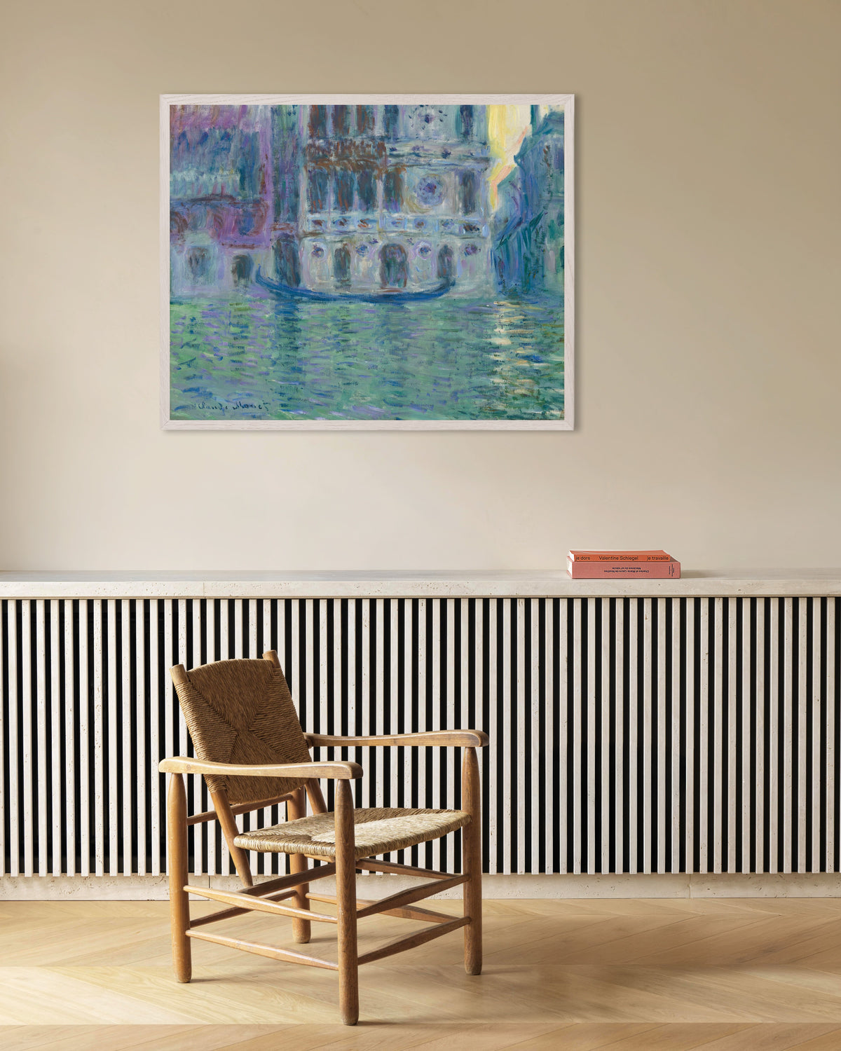 Poster Palazzo Dario (1908) von Claude Monet mit weißem Holzrahmen