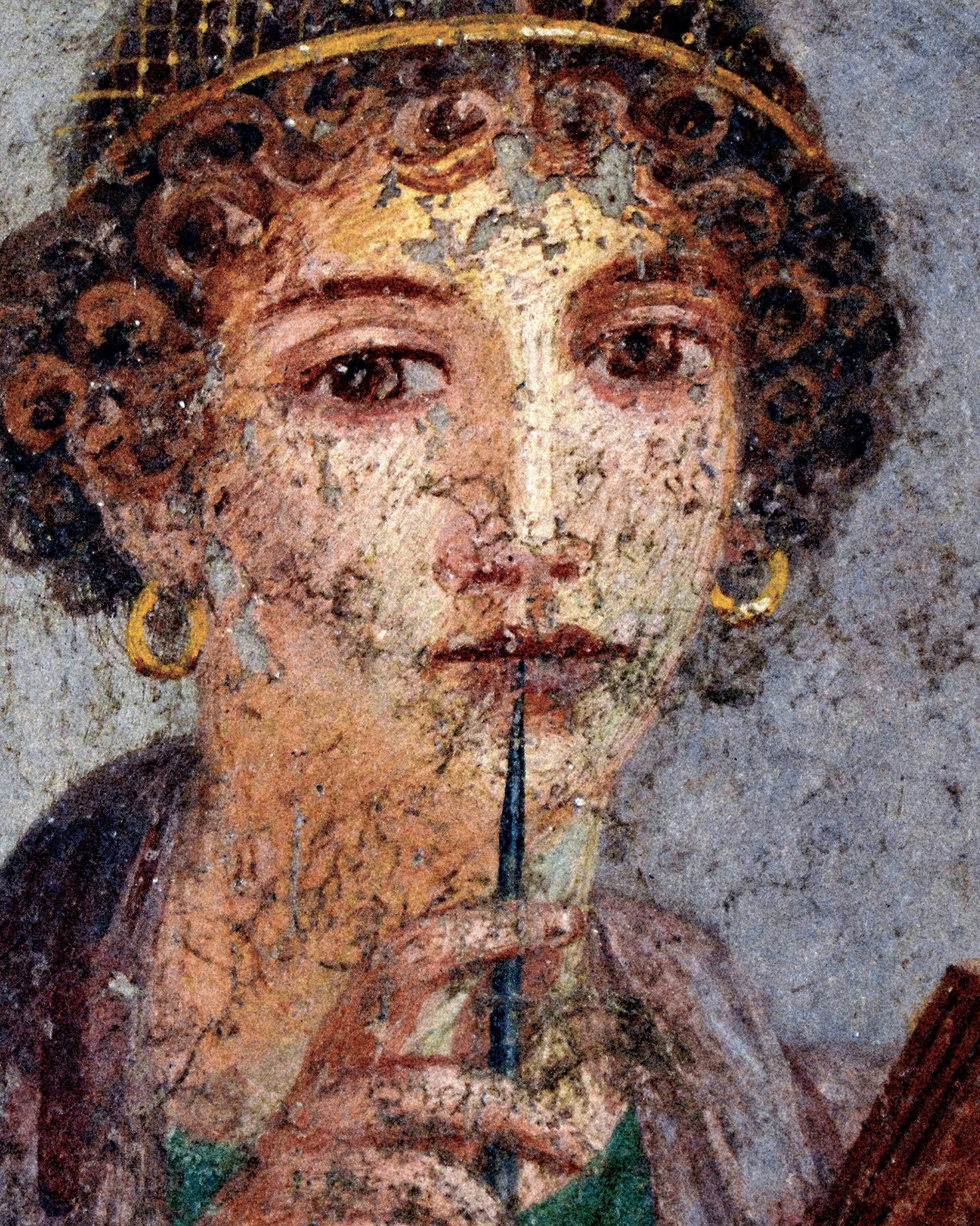 Sappho Fresko Kunstdruck us Pompeji