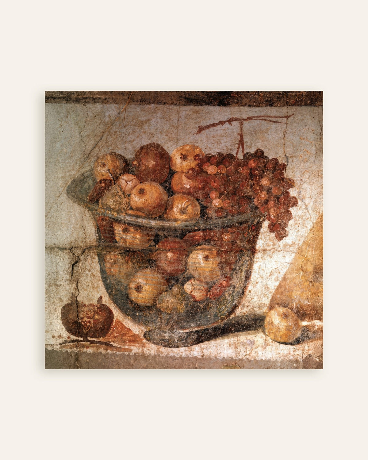 Poster dell'affresco con coppa di frutta, natura morta romana da Pompei