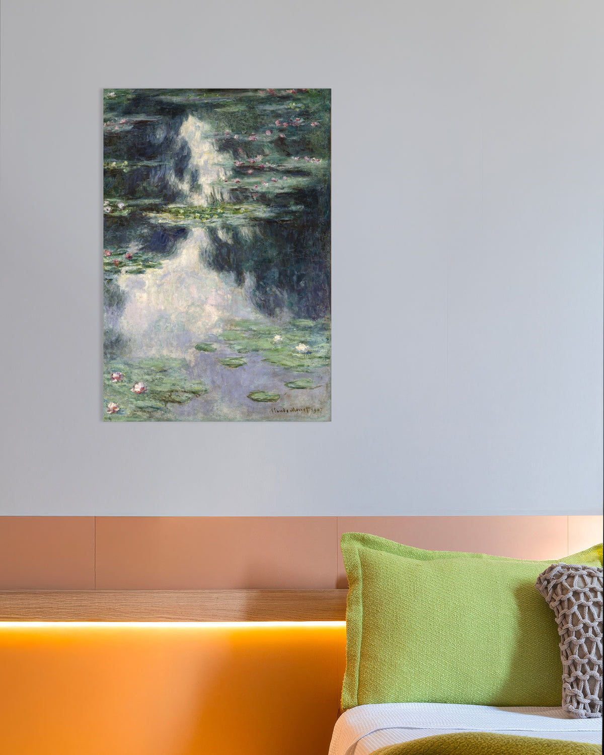 Poster Teich mit Seerosen (1907) von Claude Monet