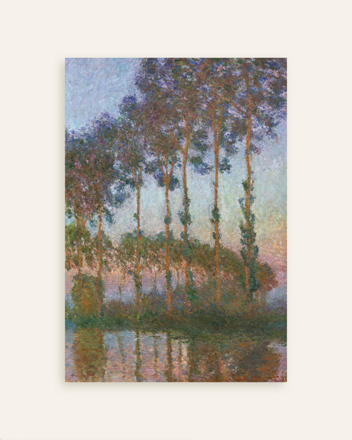 Poster Pioppi sulle rive dell'Epte, crepuscolo (1891) di Claude Monet, miniatura
