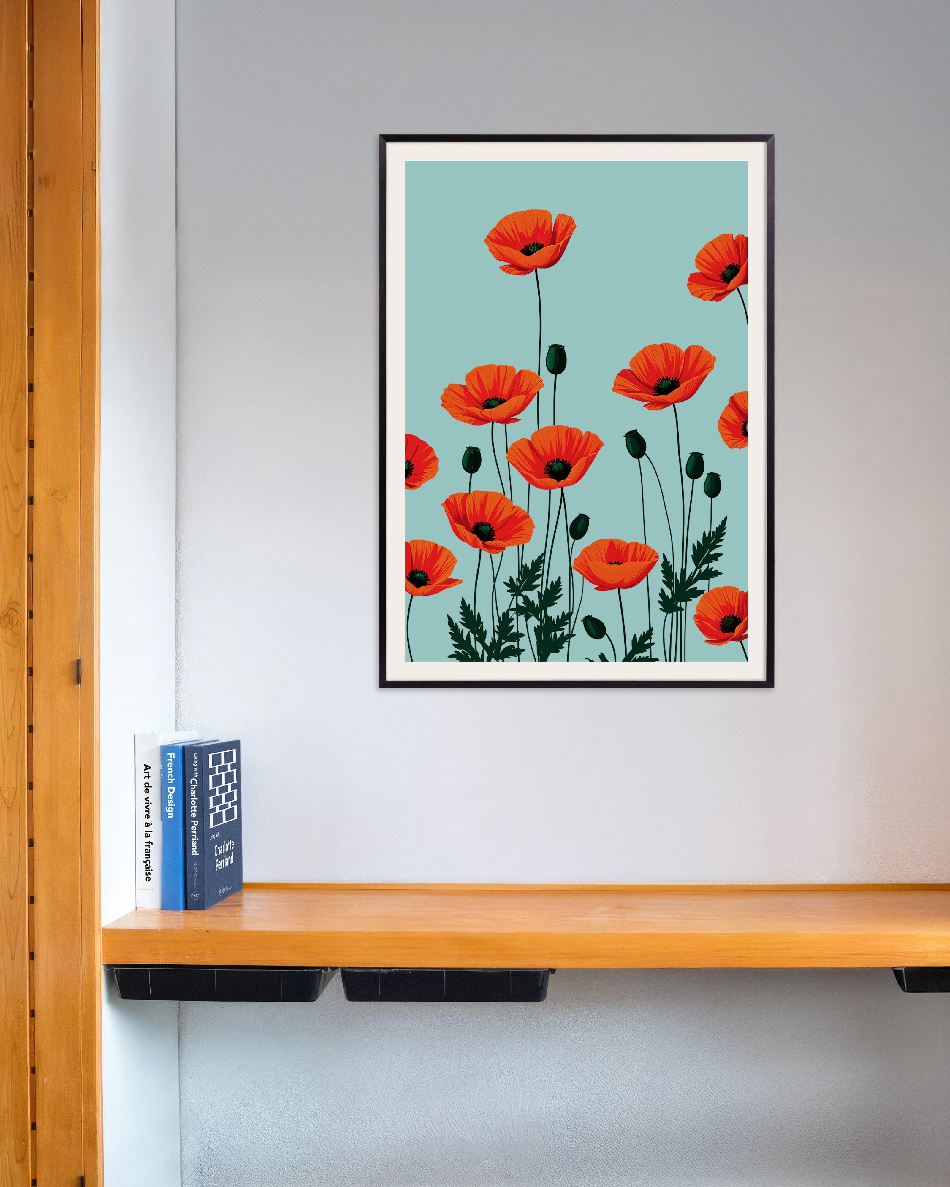 Poster of Poppies - Poster, with metal frame