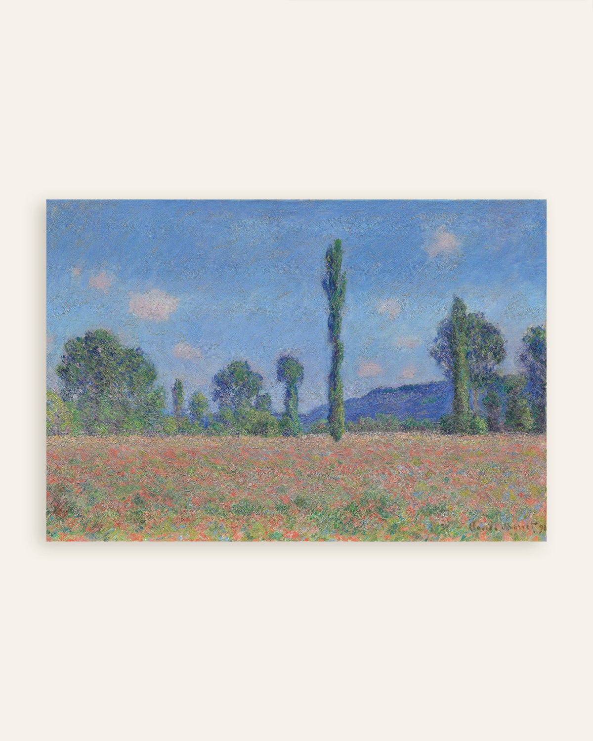 Poster Campo di papaveri, Giverny (1890) di Claude Monet, miniatura