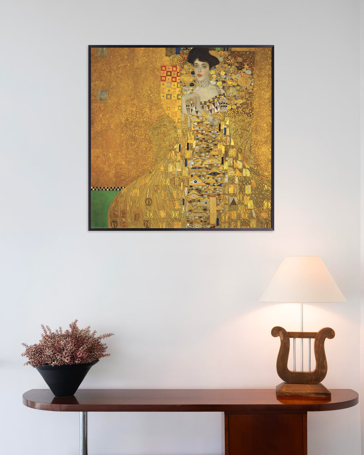 Poster Ritratto di Adele Bloch-Bauer I (1907) di Gustav Klimt con cornice in metallo