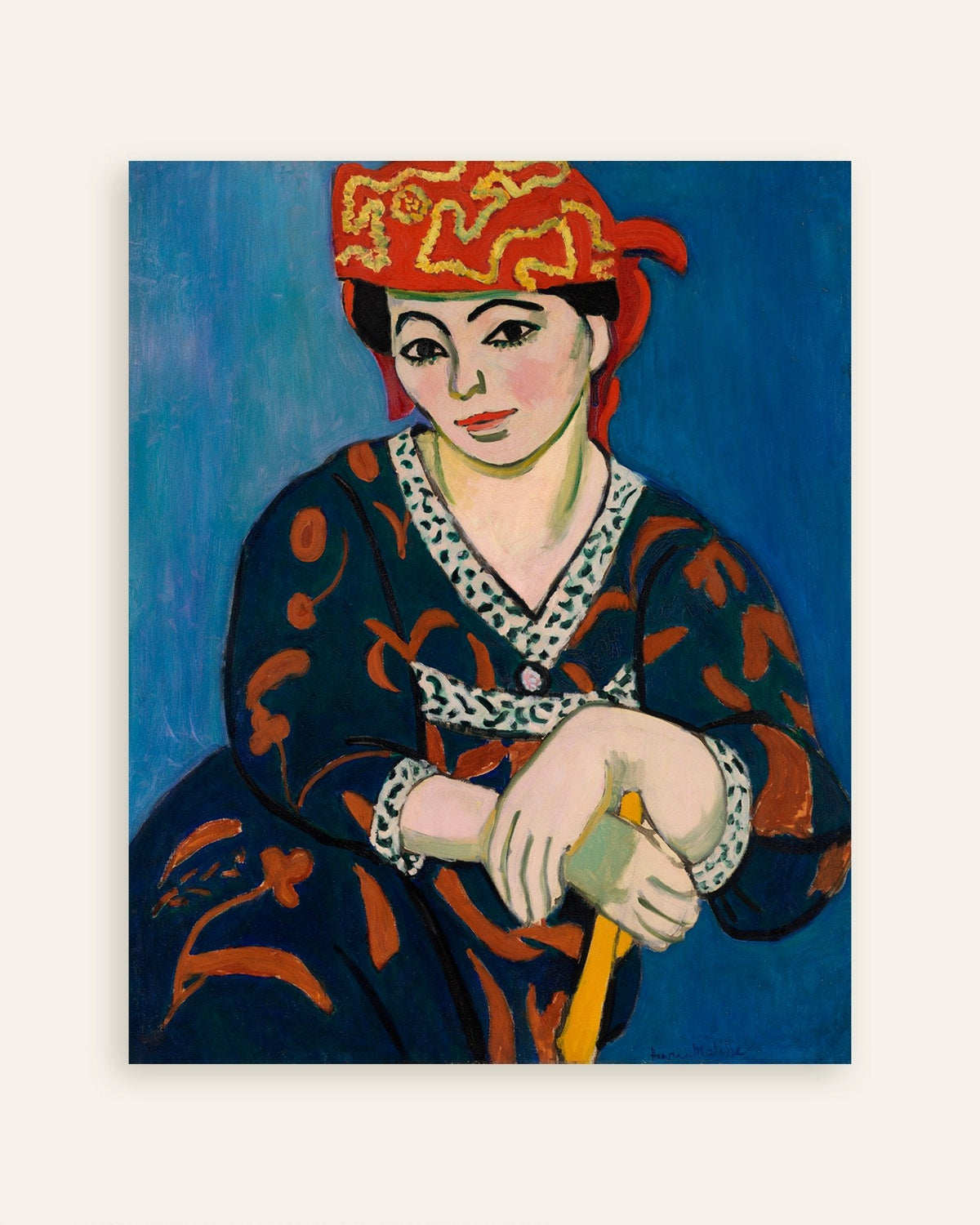 Poster di Copricapo rosso madras (1907) di Henri Matisse, immagine in miniatura
