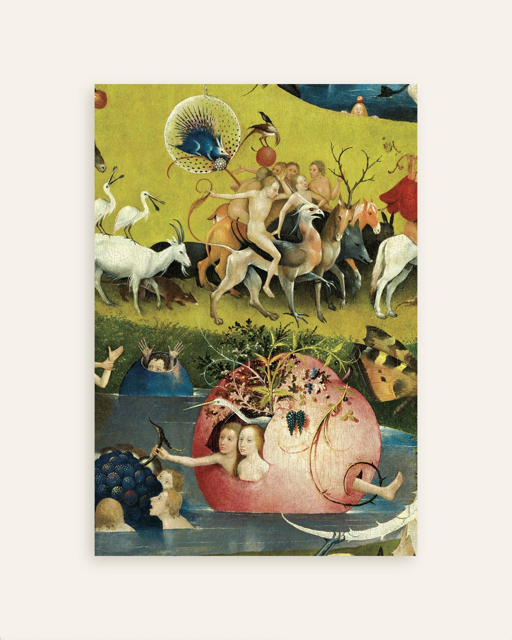 Poster of Riders and the hollow fruit - Detail from The Garden of Earthly Delights, thumbnail