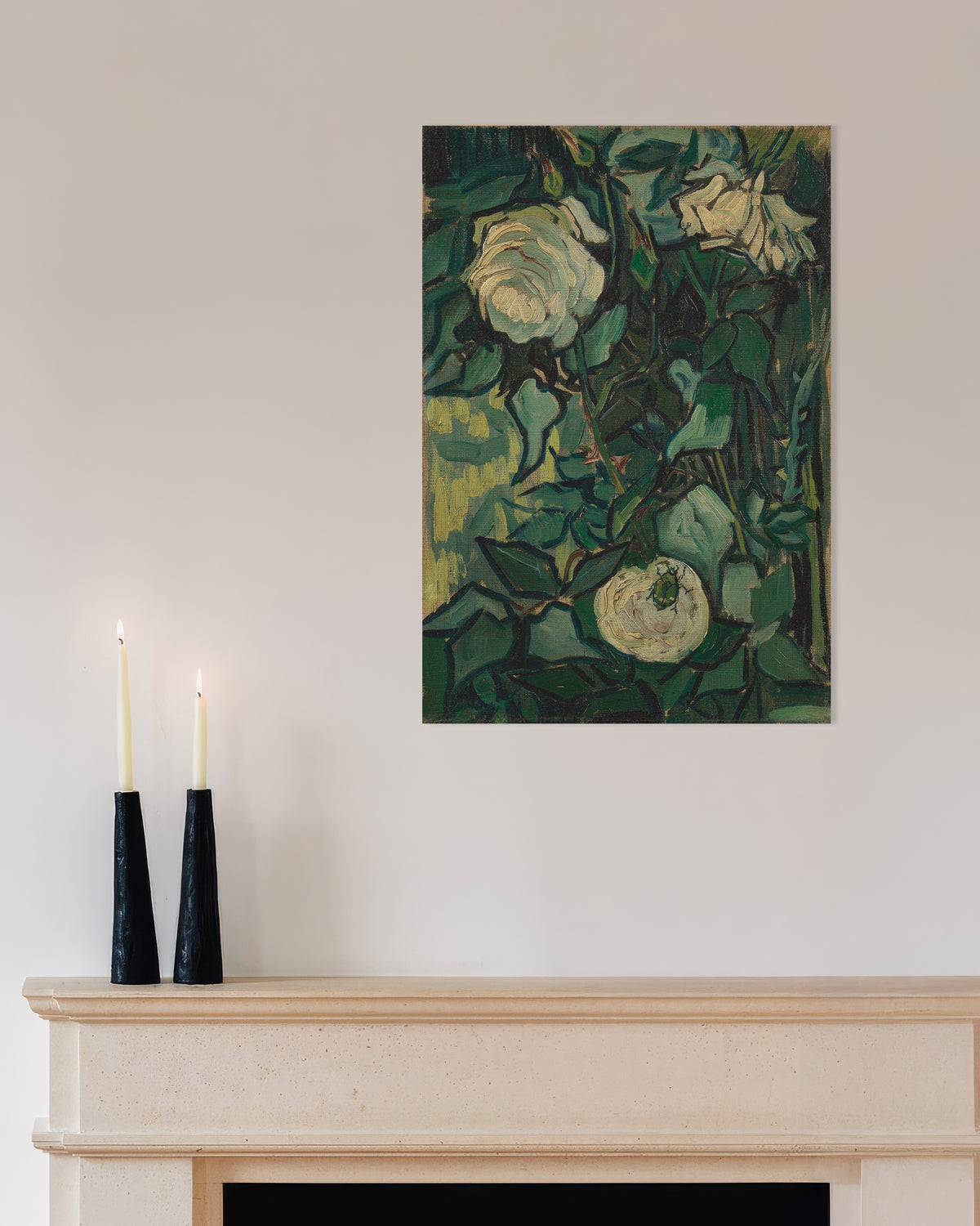 Poster Rosenstrauch mit Käfer (1889) von Vincent van Gogh