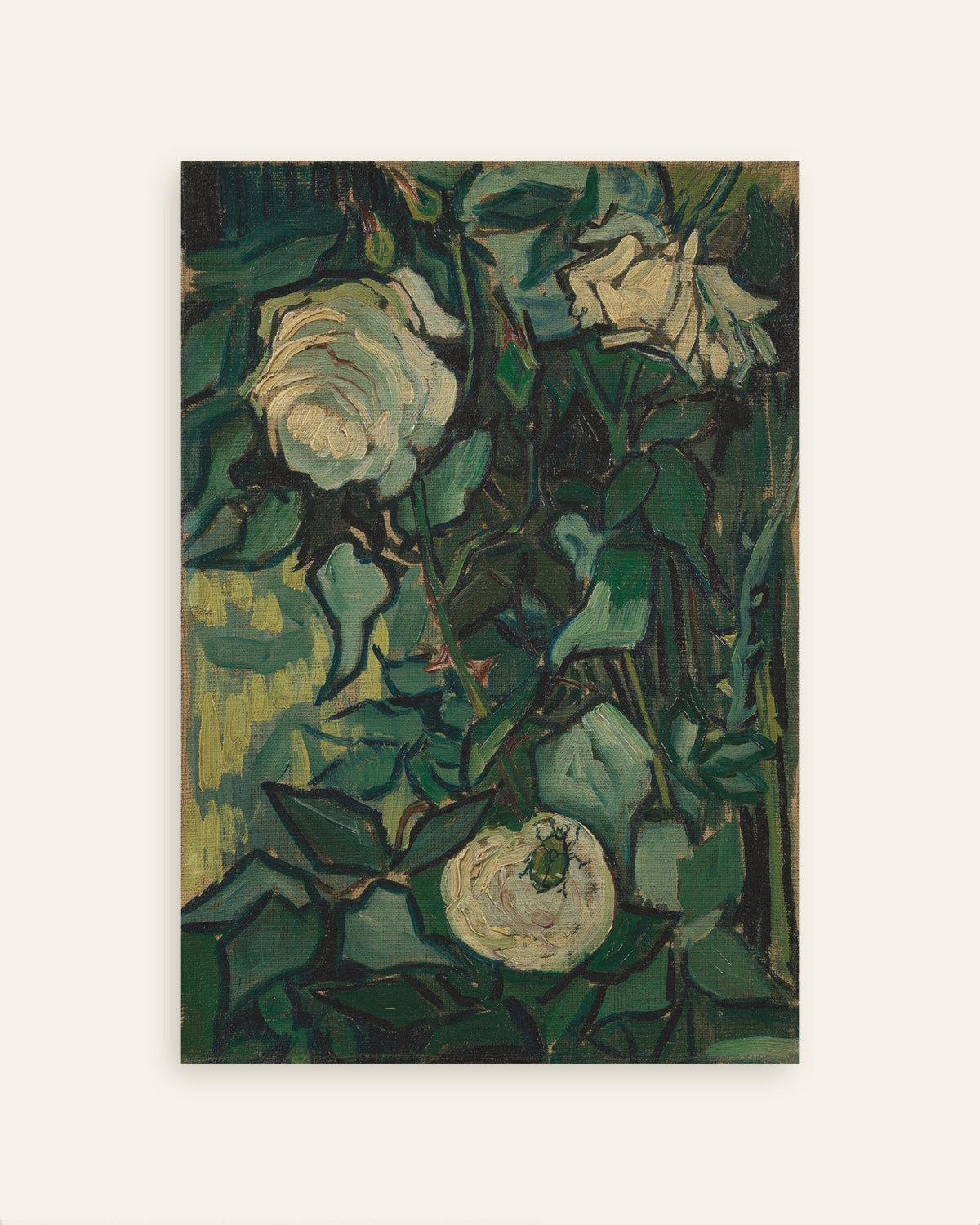 Miniaturansicht des Posters Rosenstrauch mit Käfer (1889) von Vincent van Gogh