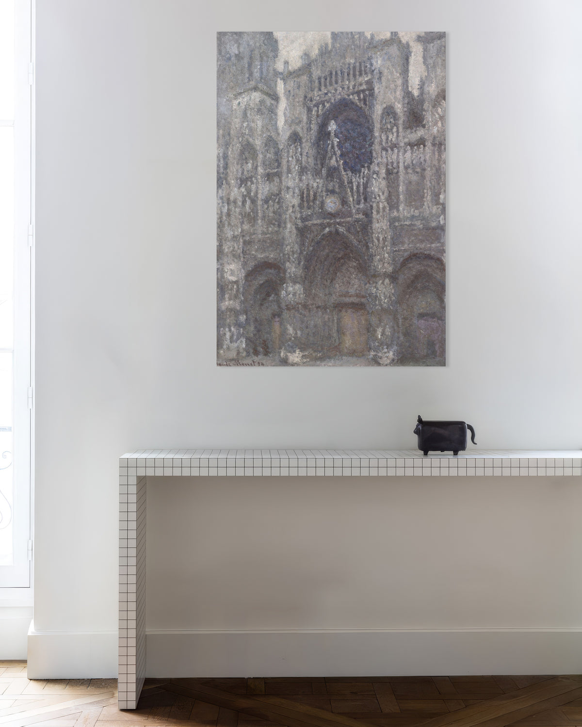 Affiche La Cathédrale de Rouen, le portail, temps gris (1892) de Claude Monet