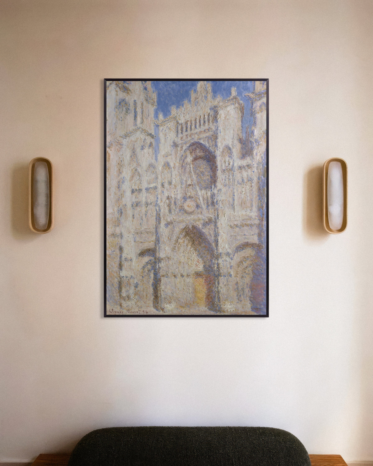 Poster La cattedrale di Rouen, il portale, pieno sole (1894) di Claude Monet con cornice in metallo