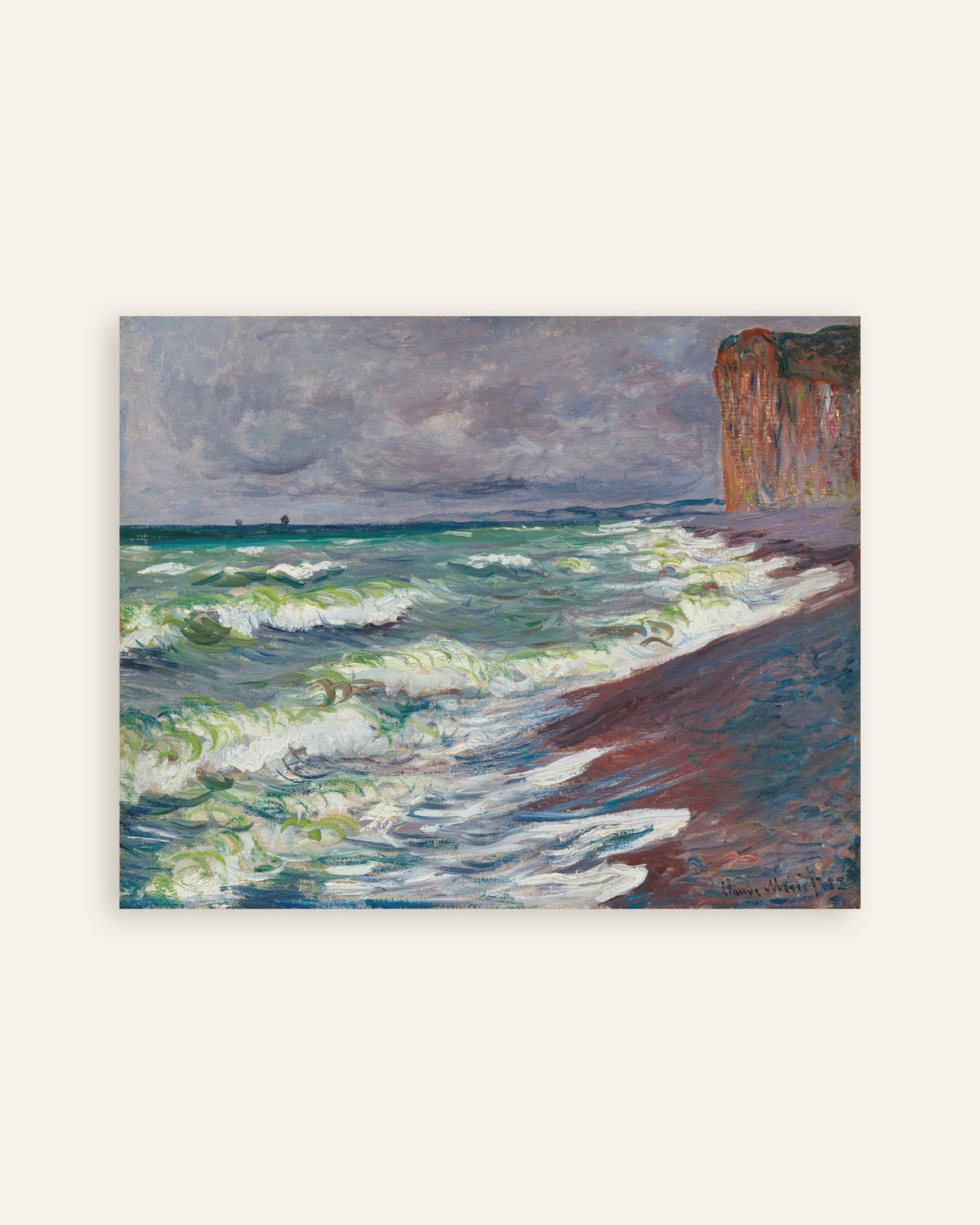 Poster Mare agitato a Pourville (1882) di Claude Monet, miniatura