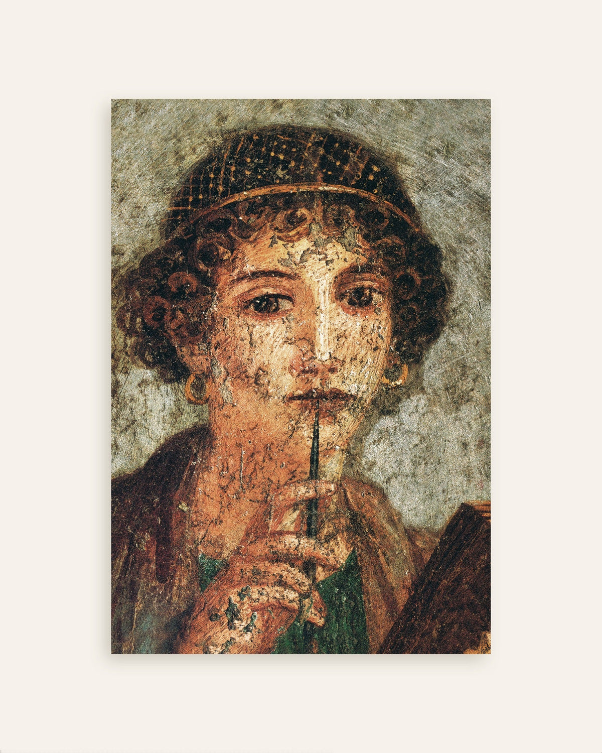Poster del dettaglio dell'affresco di Saffo da Pompei