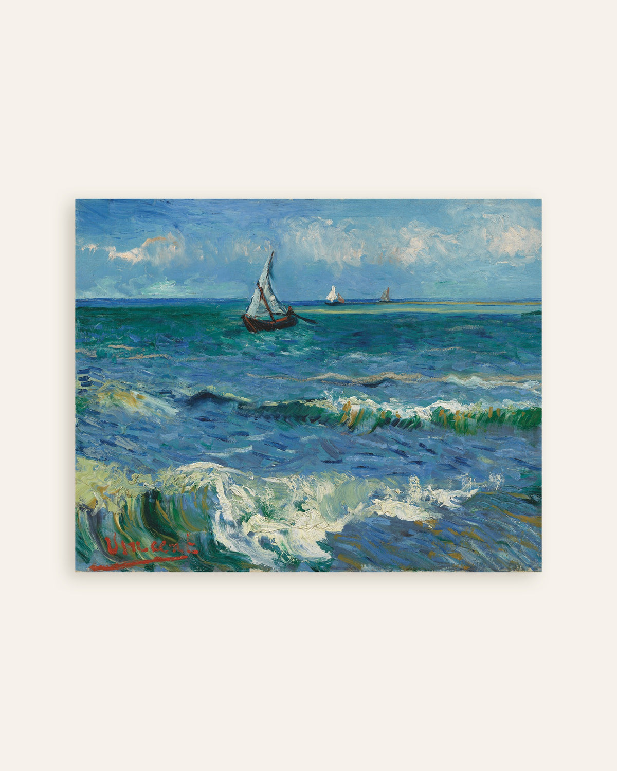 Poster di Paesaggio marino vicino a Les Saintes-Maries-de-la-Mer (1888) di Vincent van Gogh, miniatura