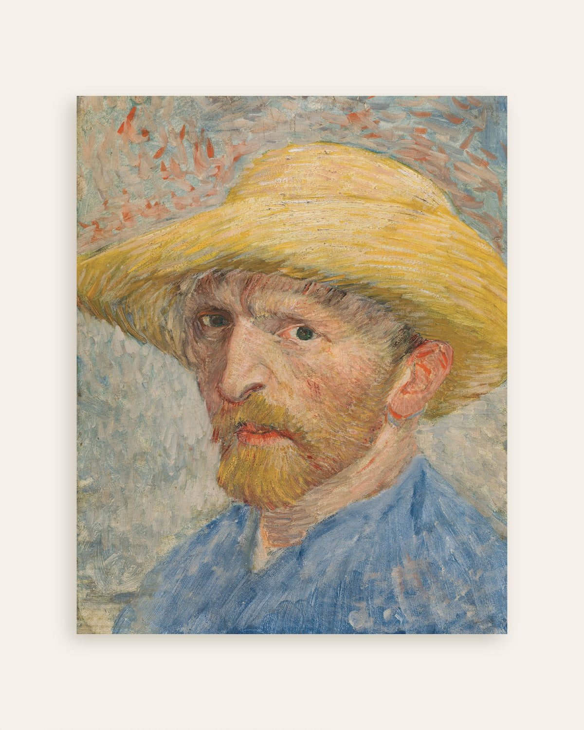 Poster de Autoportrait au chapeau de paille et à la blouse bleue (1887) de Vincent van Gogh, vignette