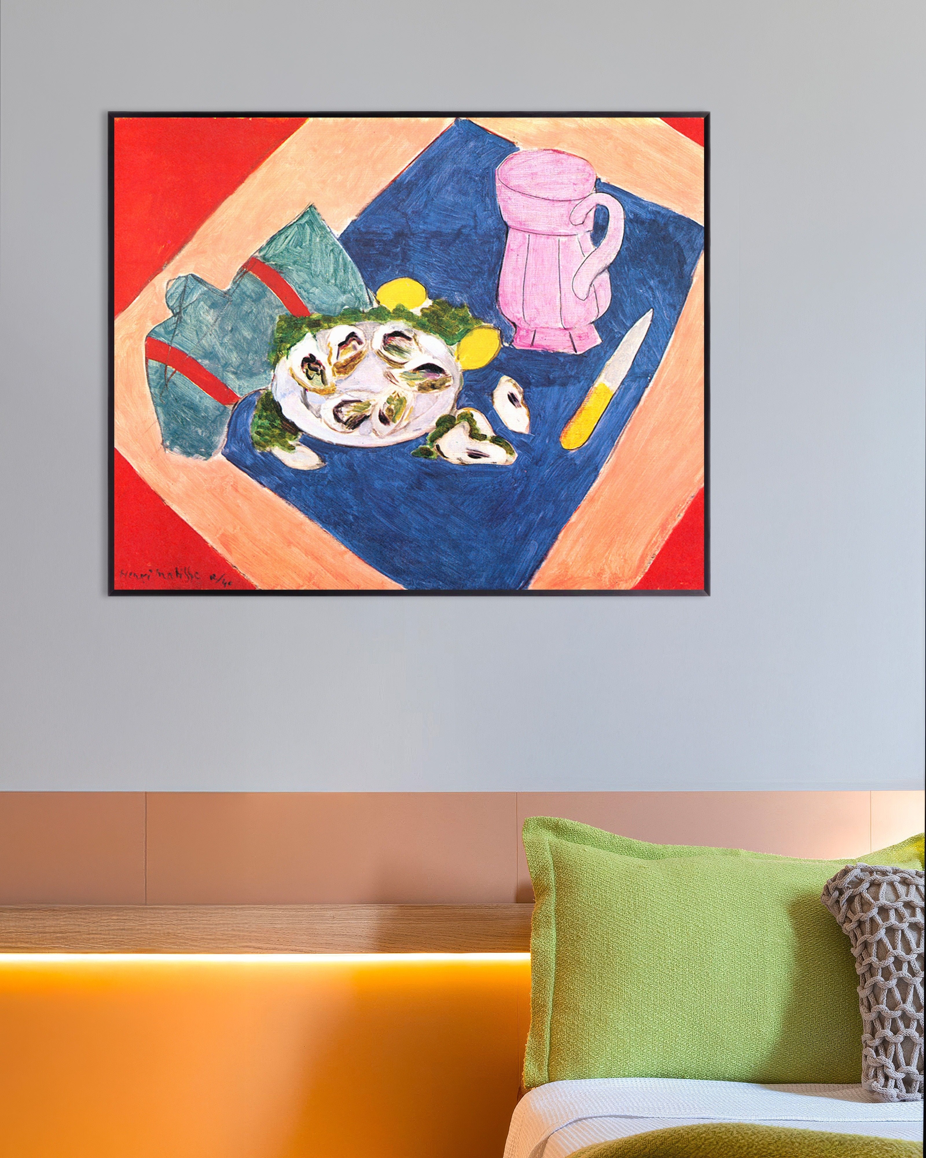 Poster of Still life with oysters (1940) by Henri Matisse, with metal frame