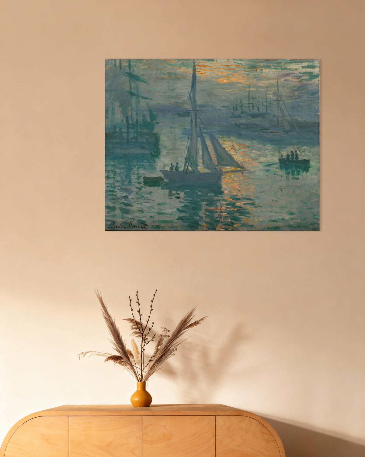 Poster Levar del sole, marina (1873) di Claude Monet