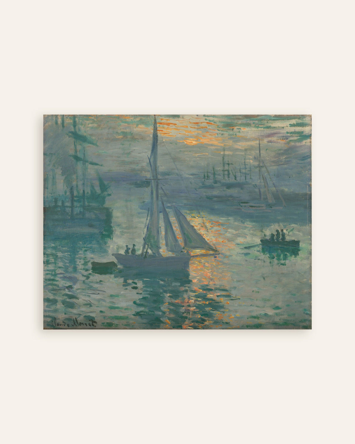 Poster Levar del sole, marina (1873) di Claude Monet, miniatura