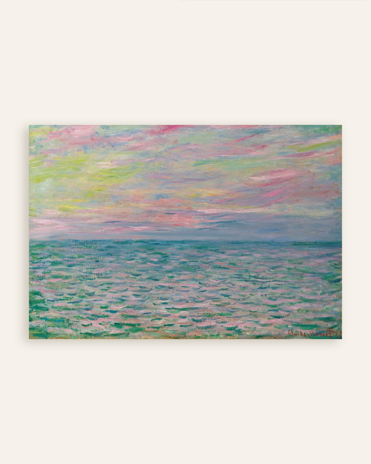 Poster Tramonto a Pourville, mare aperto (1882) di Claude Monet, miniatura