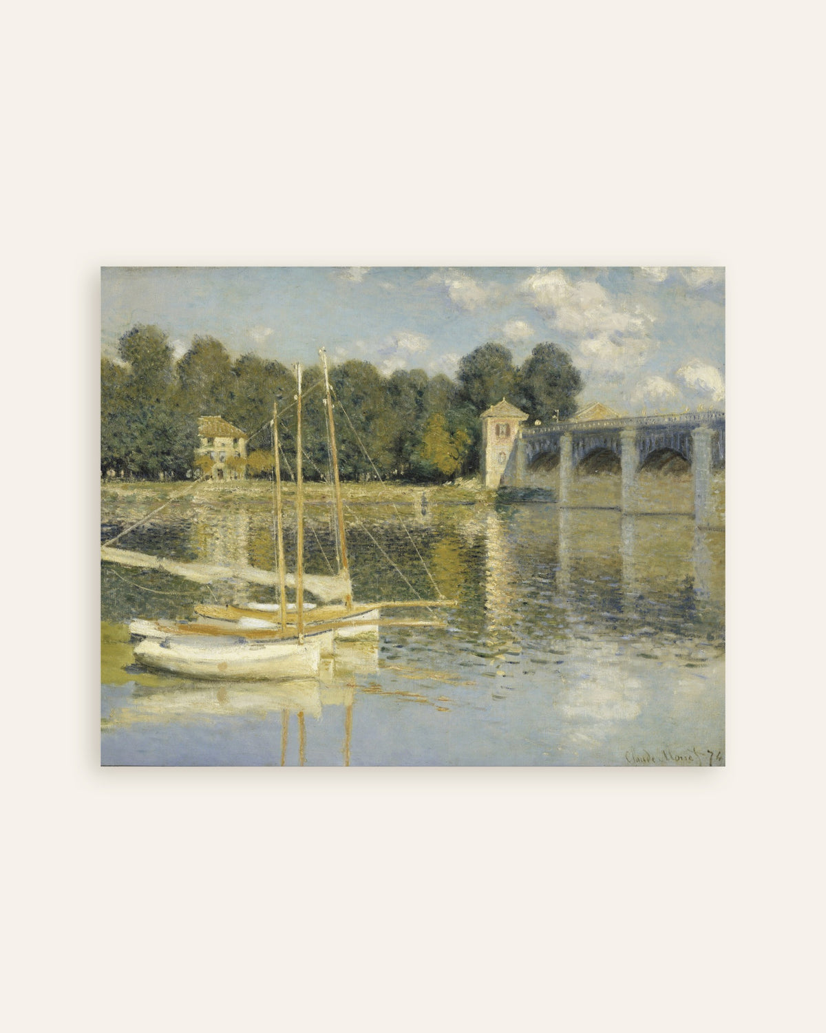 Poster Il ponte di Argenteuil (1874) di Claude Monet, miniatura