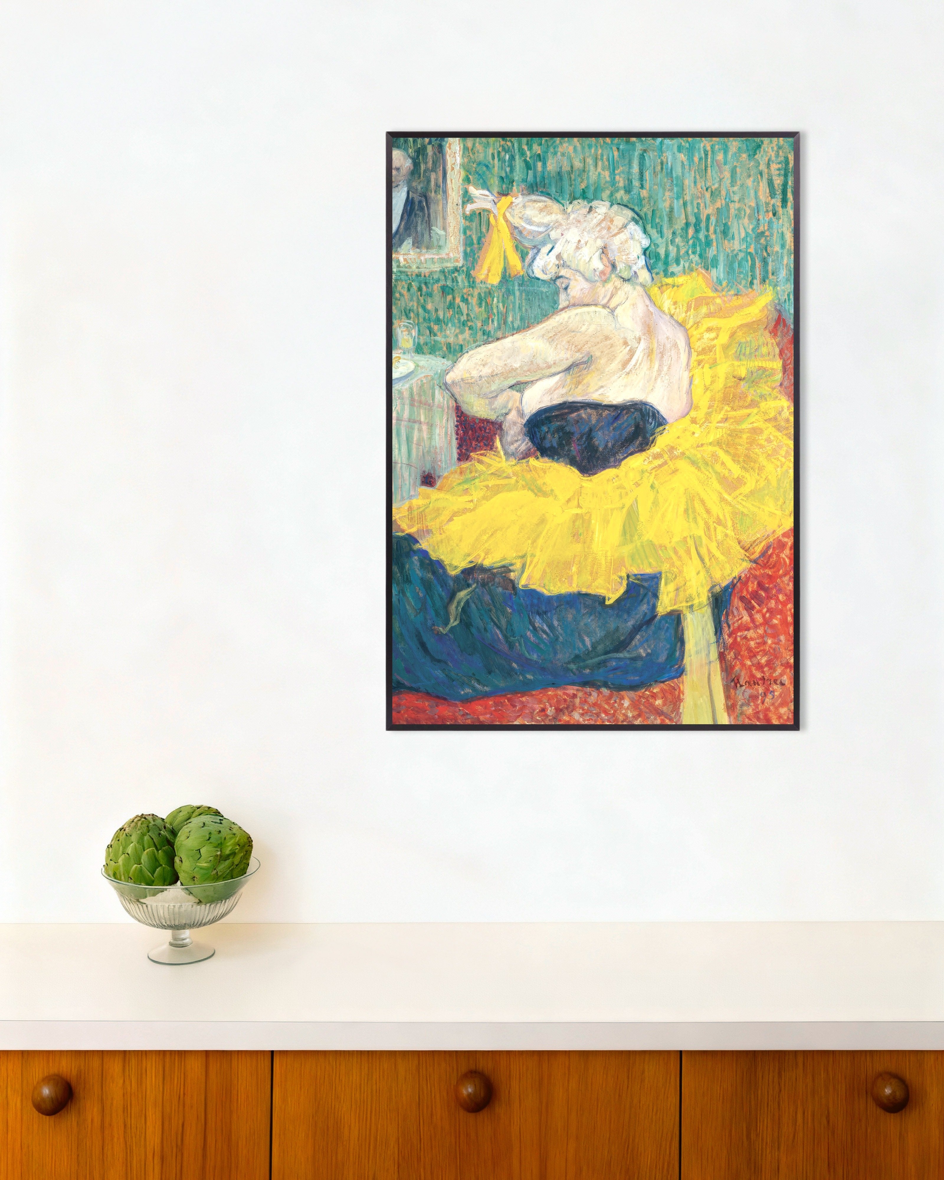 Poster of The clownesse Cha-U-Kao by Henri de Toulouse-Lautrec, 1895 - Poster, with metal frame