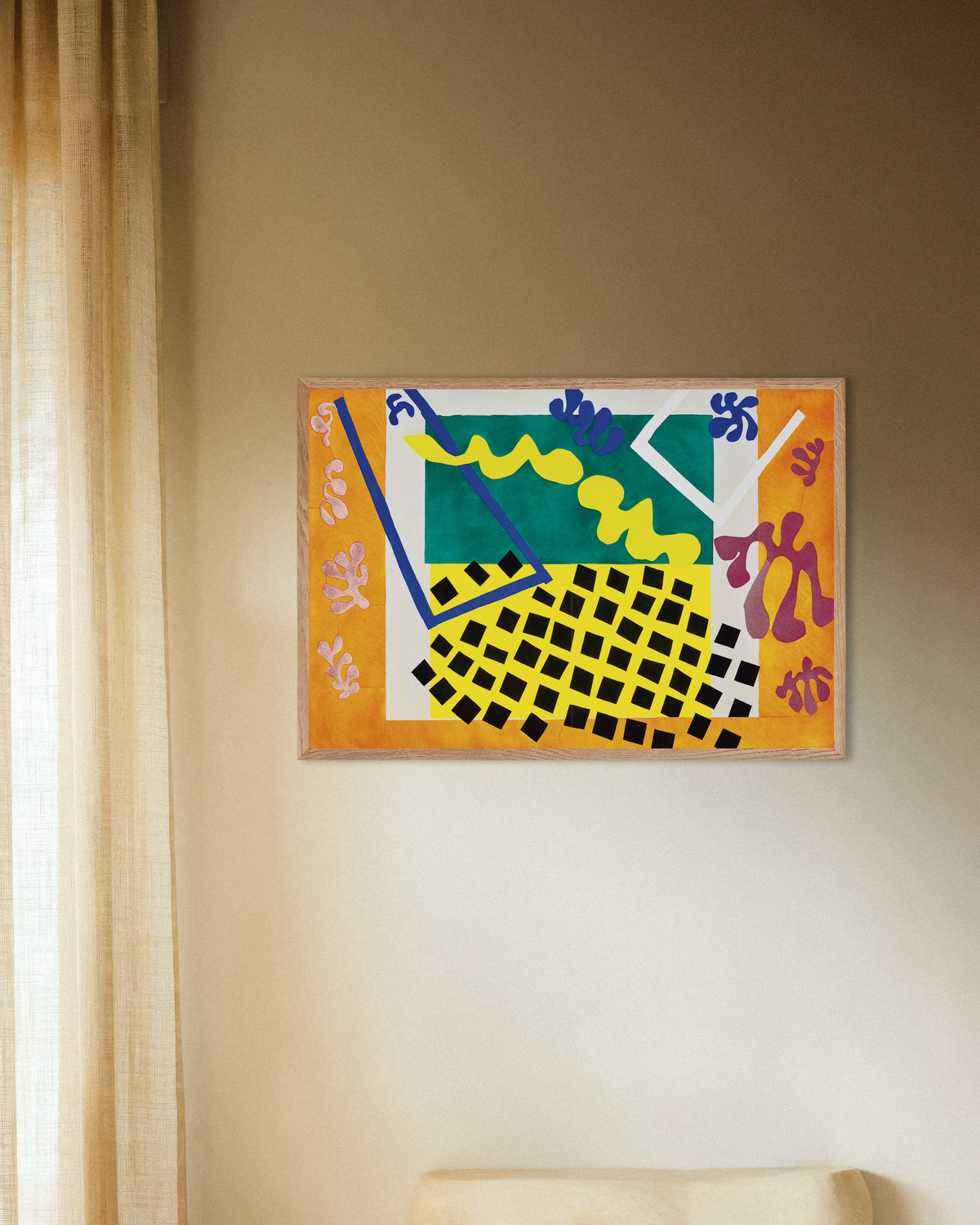 Poster di I Codomas (Jazz, 1947) di Henri Matisse, con cornice in legno naturale
