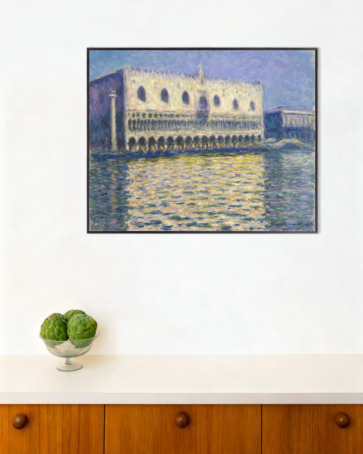 Poster Palazzo Ducale (1908) di Claude Monet con cornice in metallo