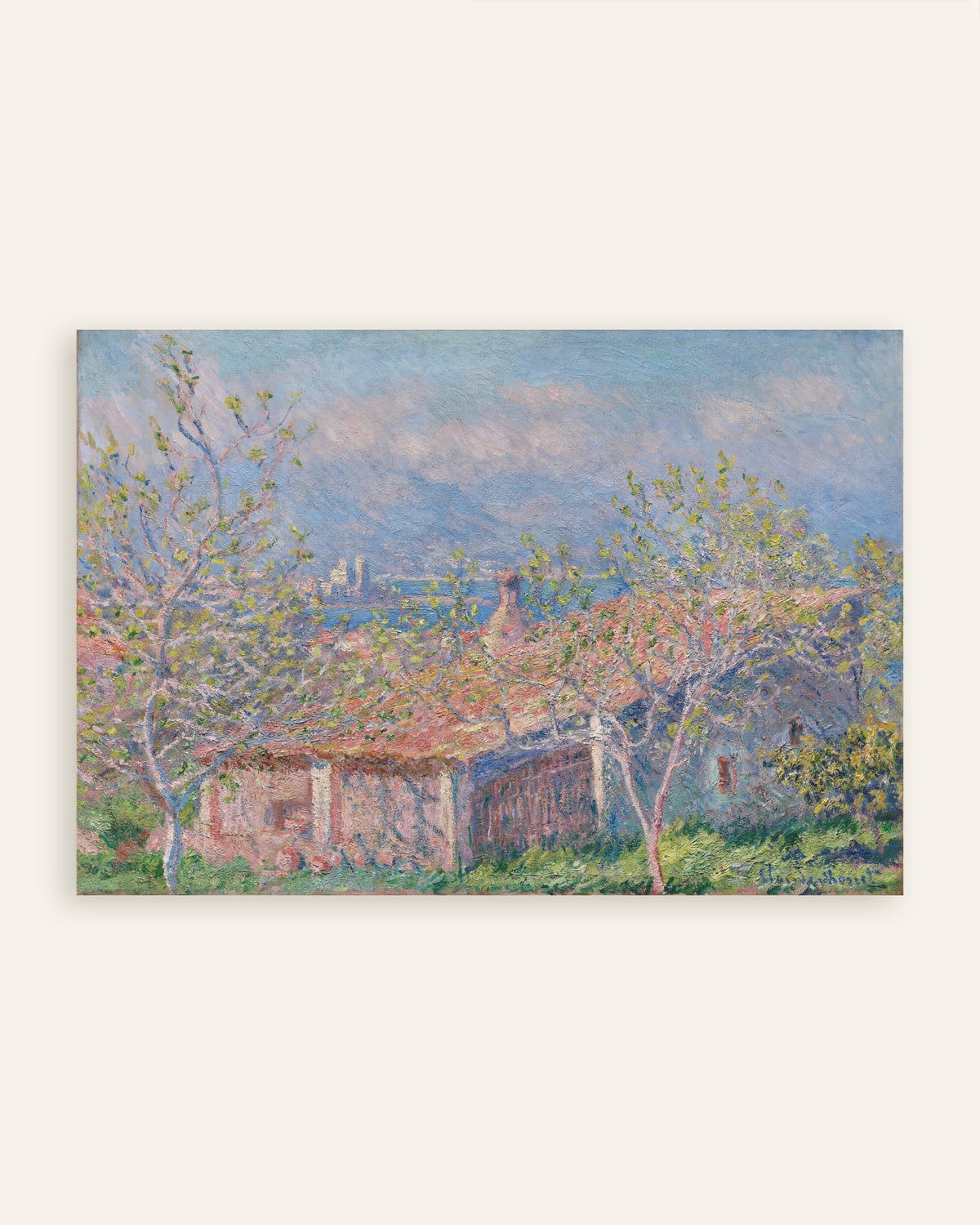 Poster Das Haus des Gärtners in Antibes (1888) von Claude Monet, Vorschaubild