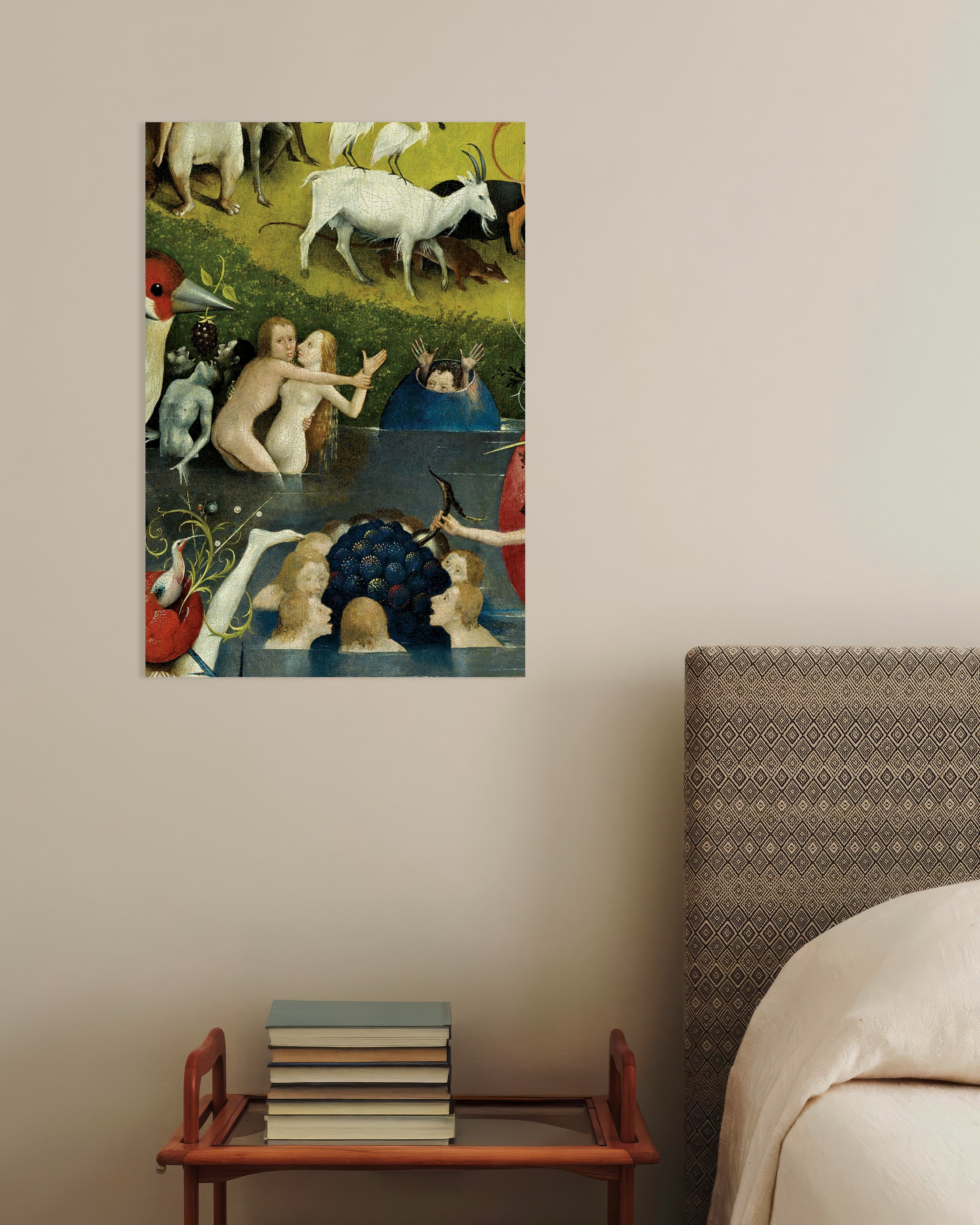 Poster of The giant fruit and bathers - Detail from The Garden of Earthly Delights