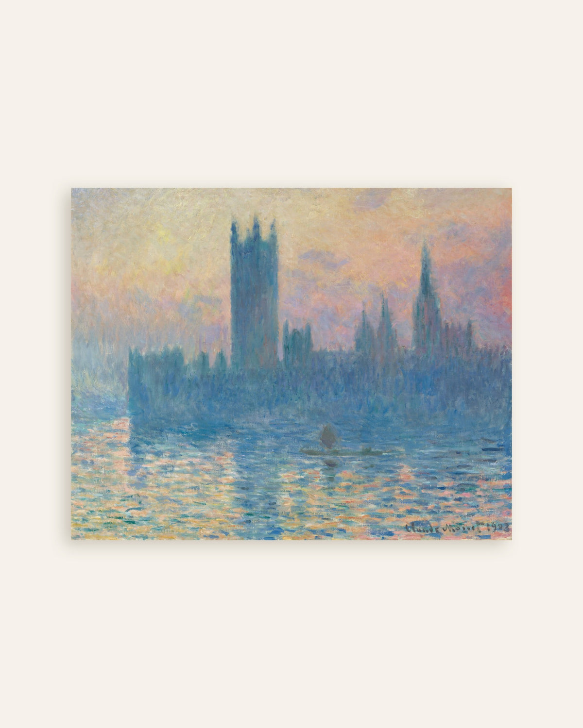 Poster Il Parlamento, tramonto (1903) di Claude Monet, miniatura