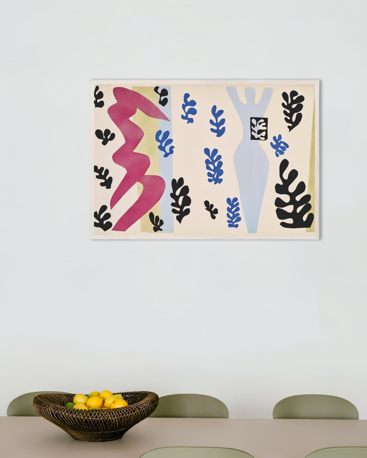 Poster Der Messerwerfer (Jazz, 1947) von Henri Matisse, mit weißem Holzrahmen
