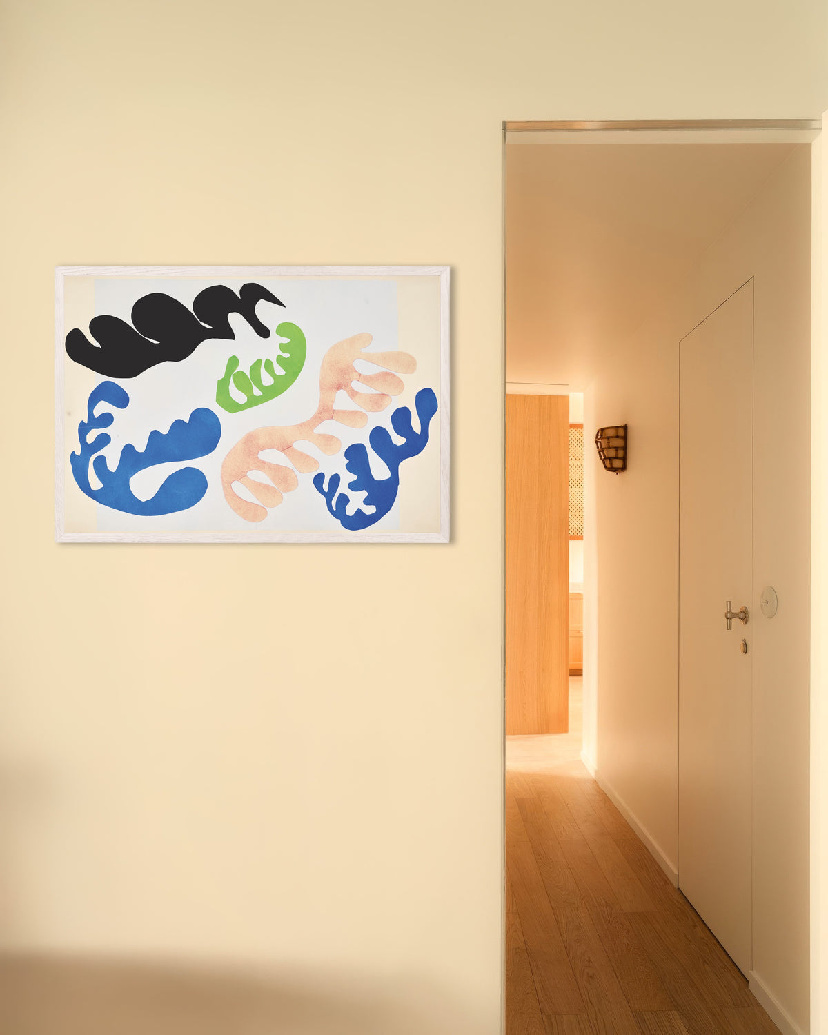 Poster di La laguna blu e corallo (Jazz, 1947) di Henri Matisse, con cornice in legno bianco