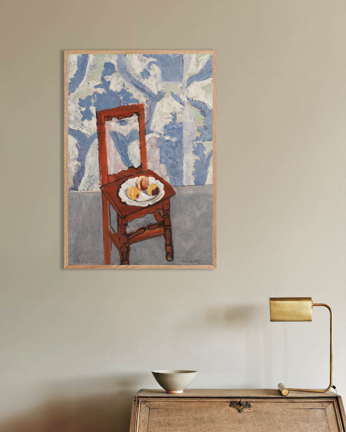 Poster de La Chaise lorraine (1919) de Henri Matisse, avec un cadre en bois naturel