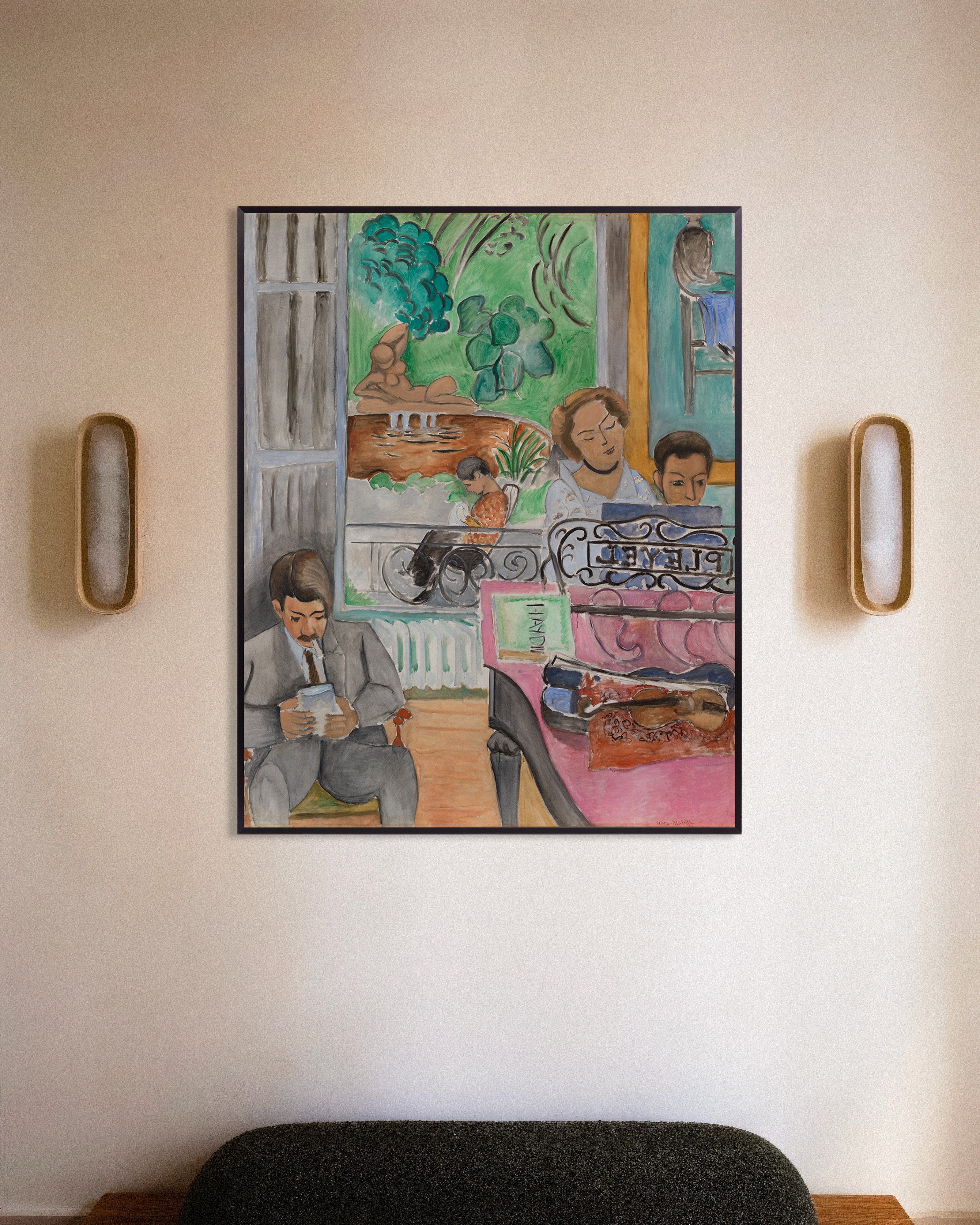 Poster of The music lesson (1917) by Henri Matisse, with metal frame