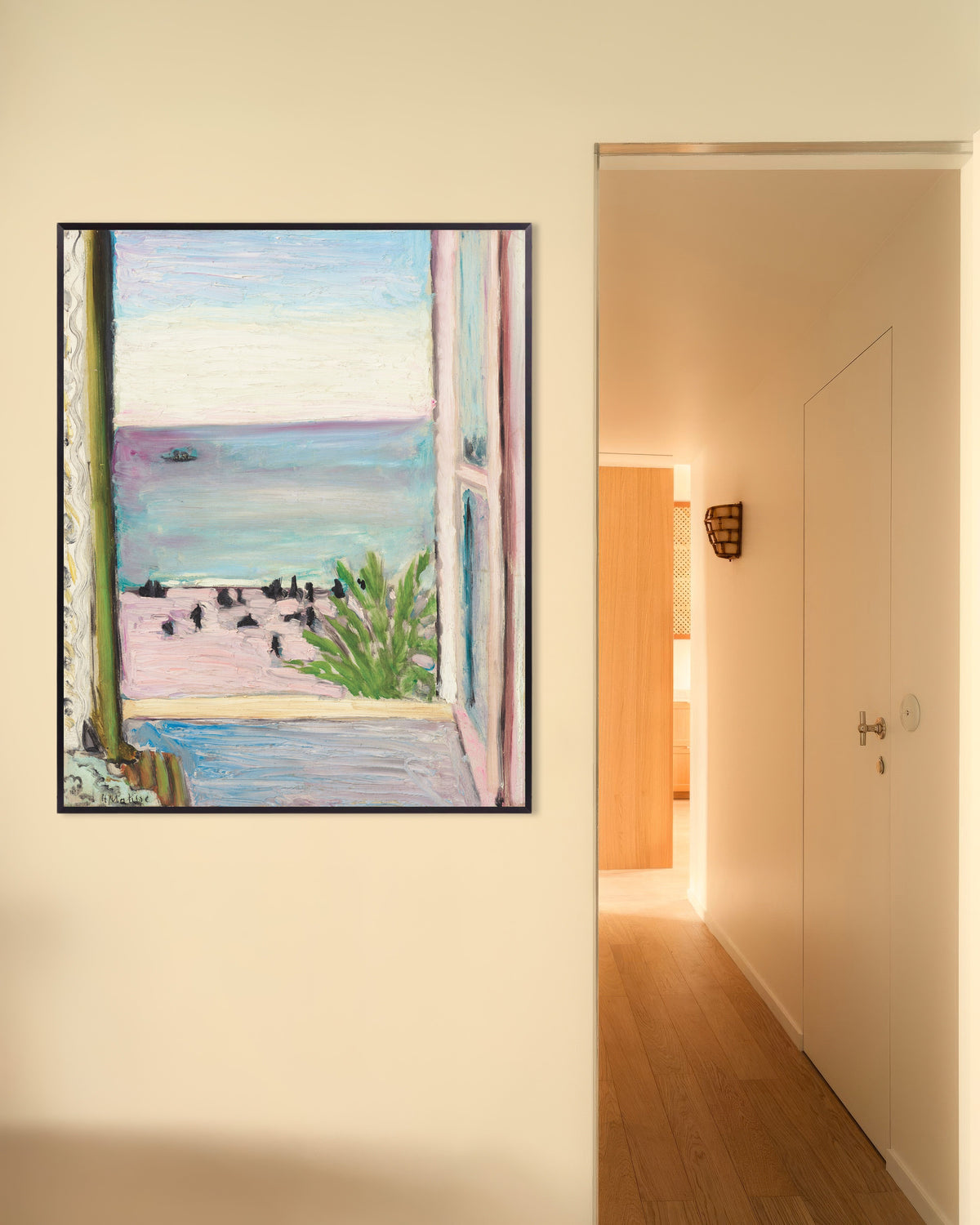 Poster de La Fenêtre ouverte (1918) d’Henri Matisse, avec un cadre en métal