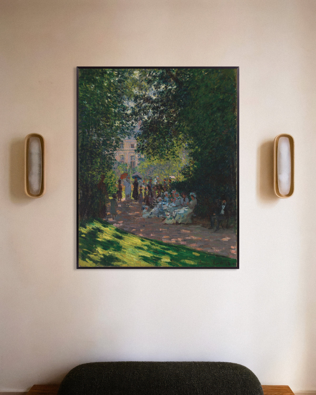 Affiche Le Parc Monceau (1878) de Claude Monet, avec un cadre en métal