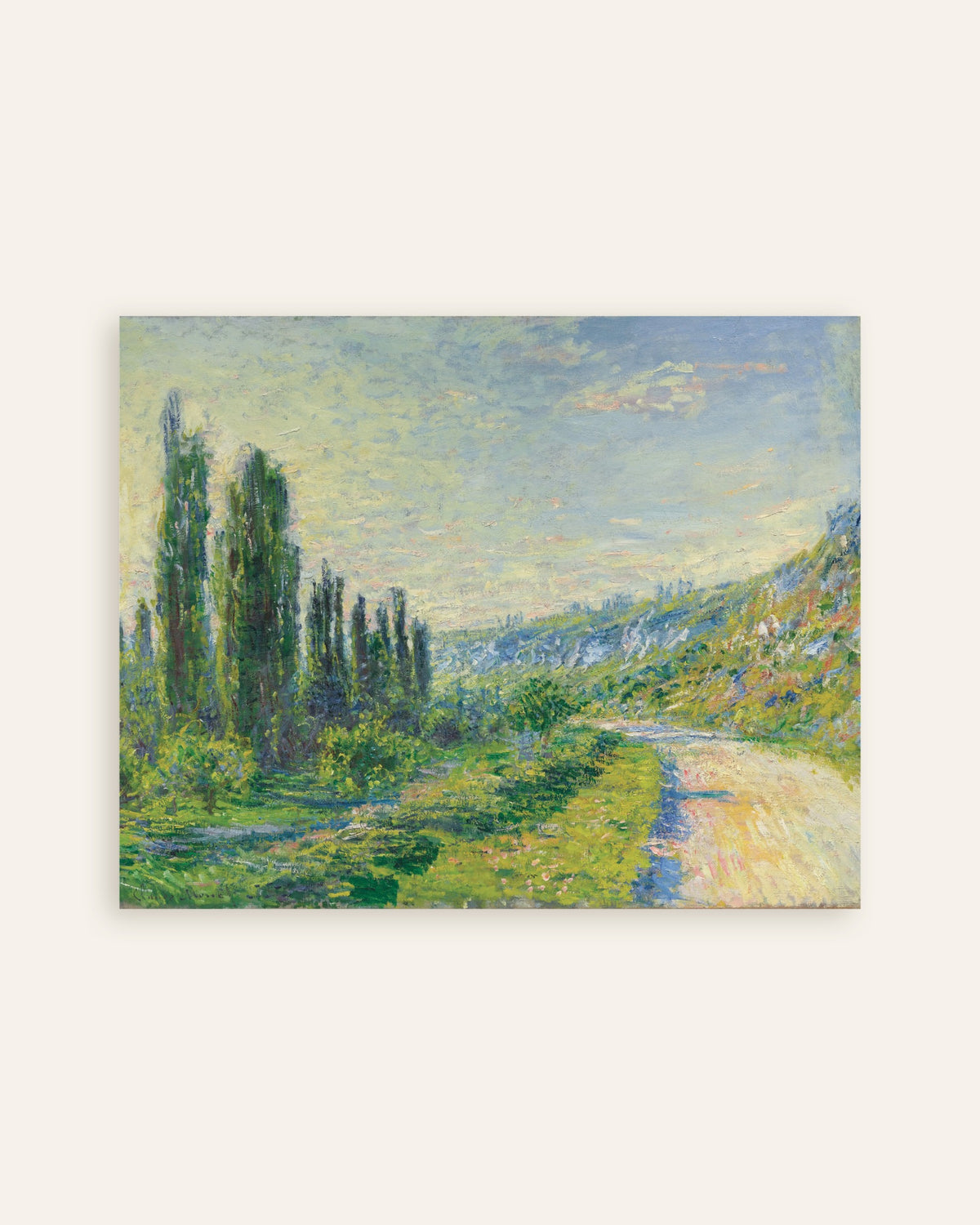Poster Die Straße bei Vétheuil (um 1880) von Claude Monet, Vorschaubild