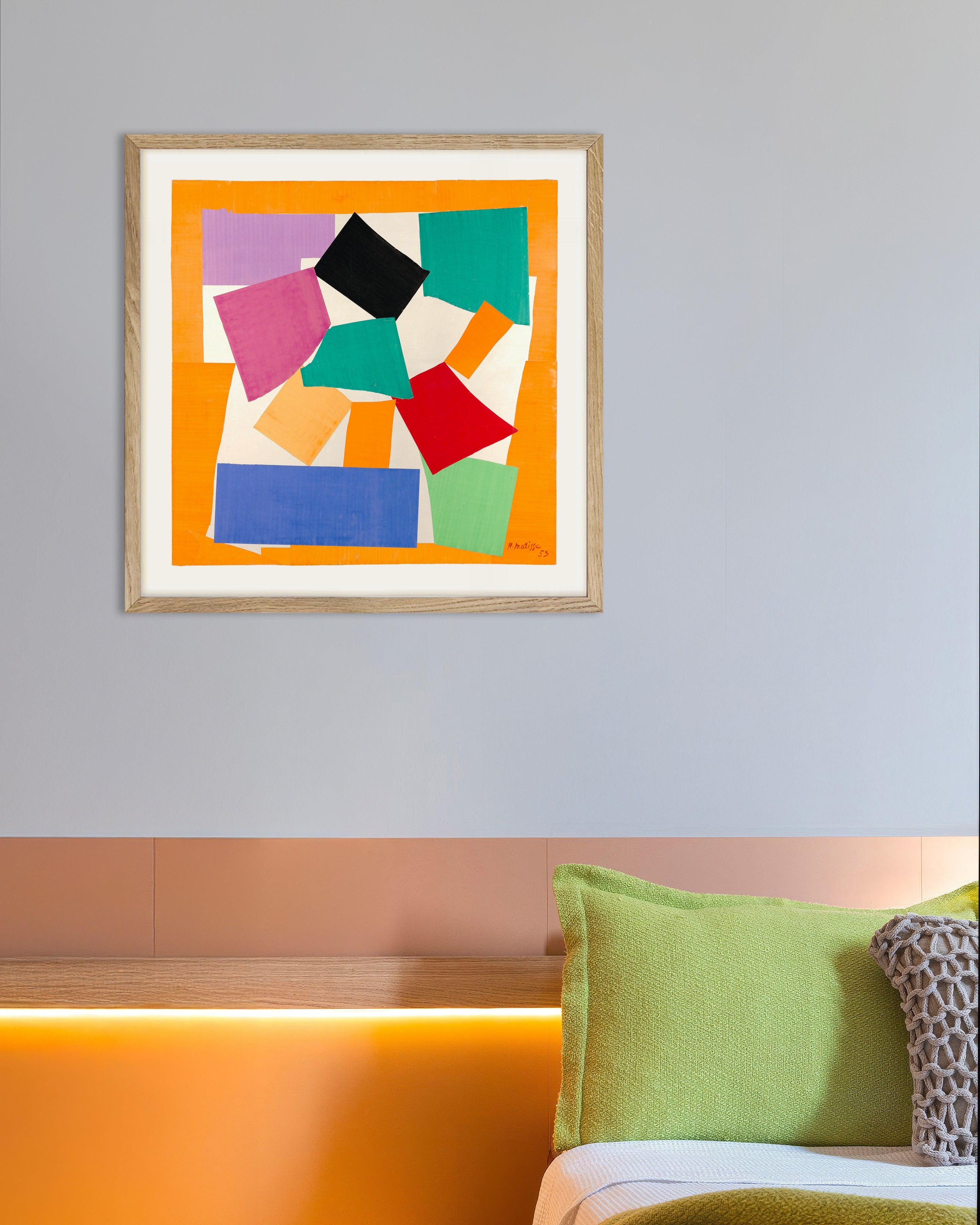 Poster of The snail (1953) by Henri Matisse - Poster, with natural wooden frame