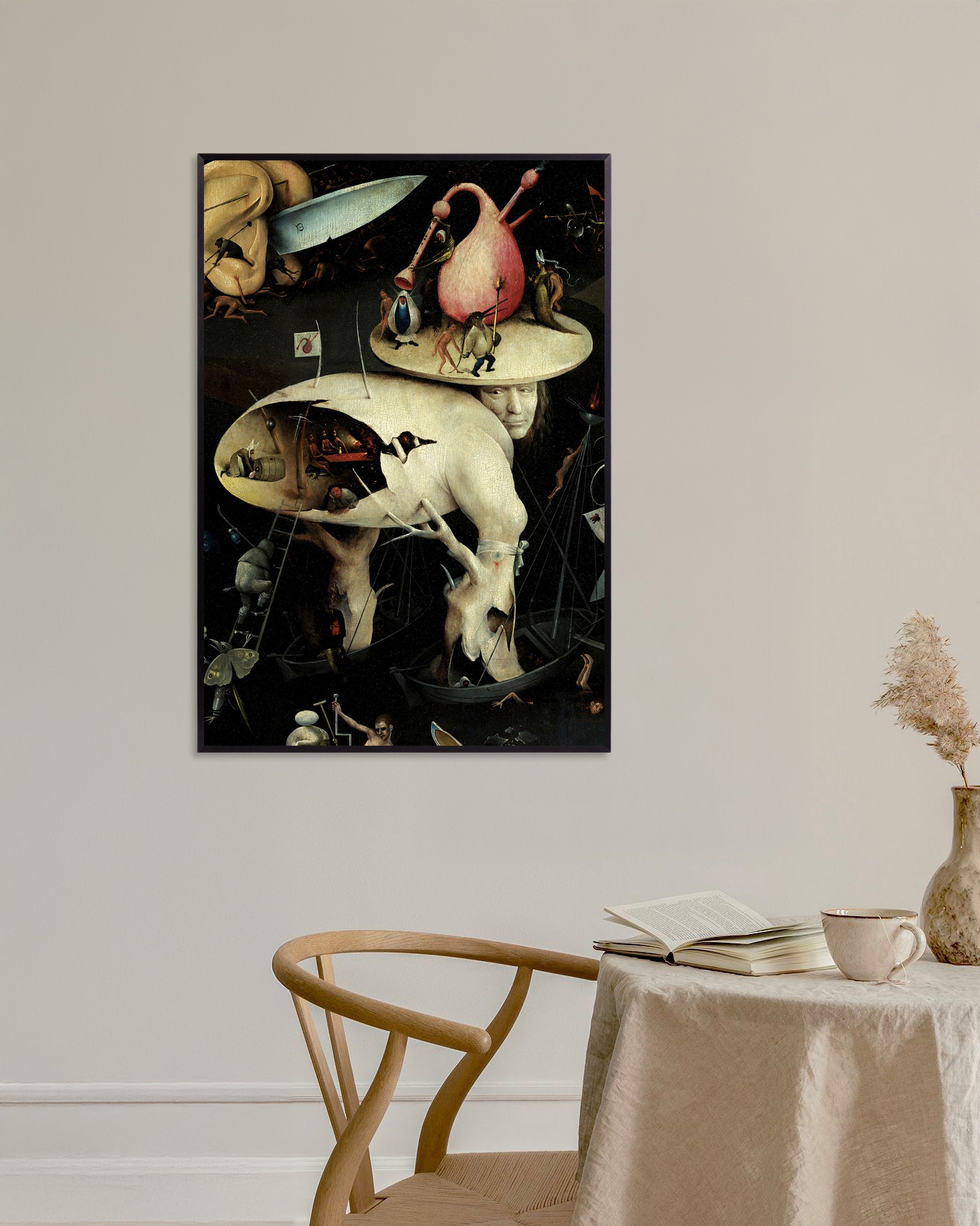 Poster of The tree-man of hell - Detail from The Garden of Earthly Delights, with metal frame