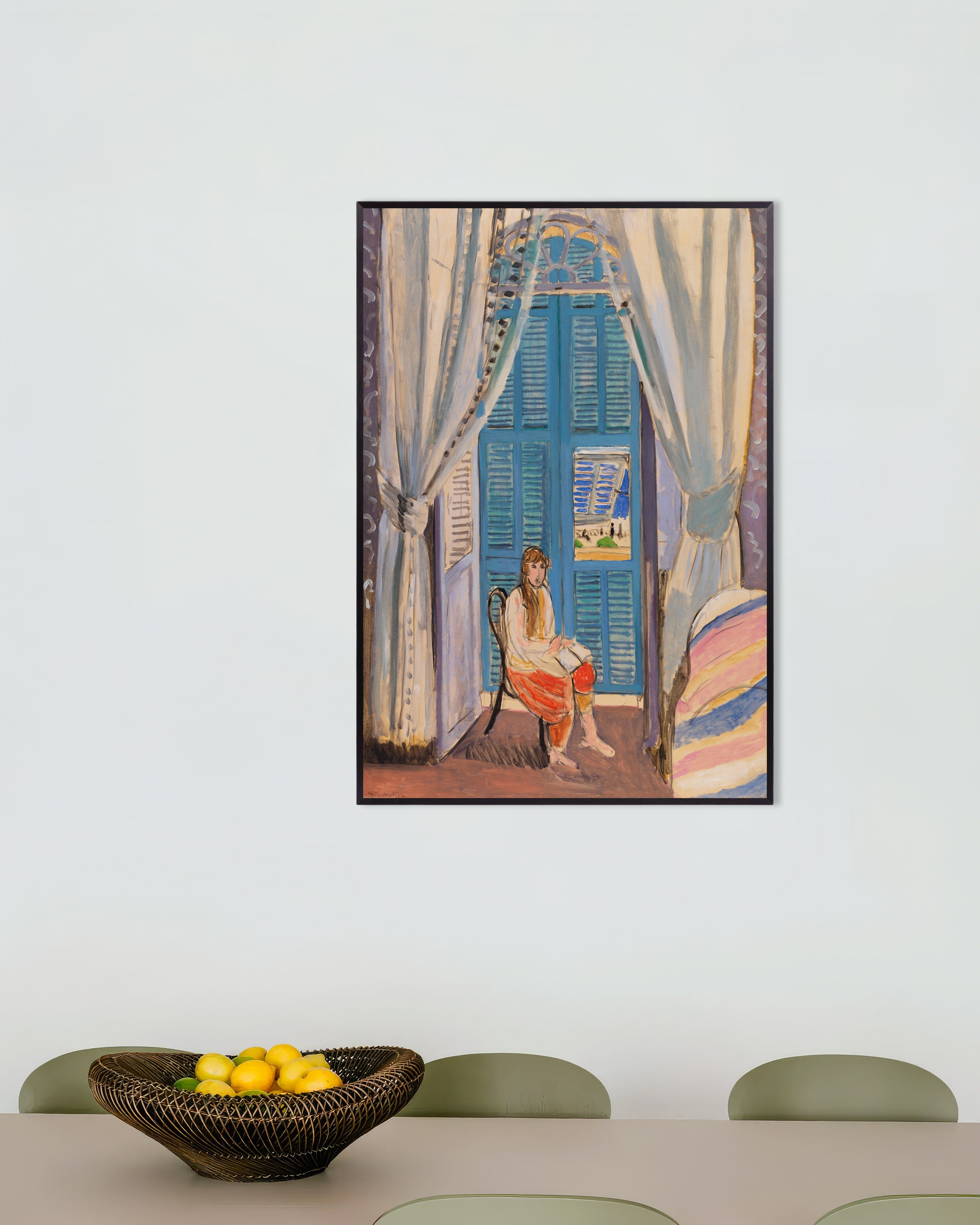 Poster of The venetian blinds (1919) by Henri Matisse, with metal frame